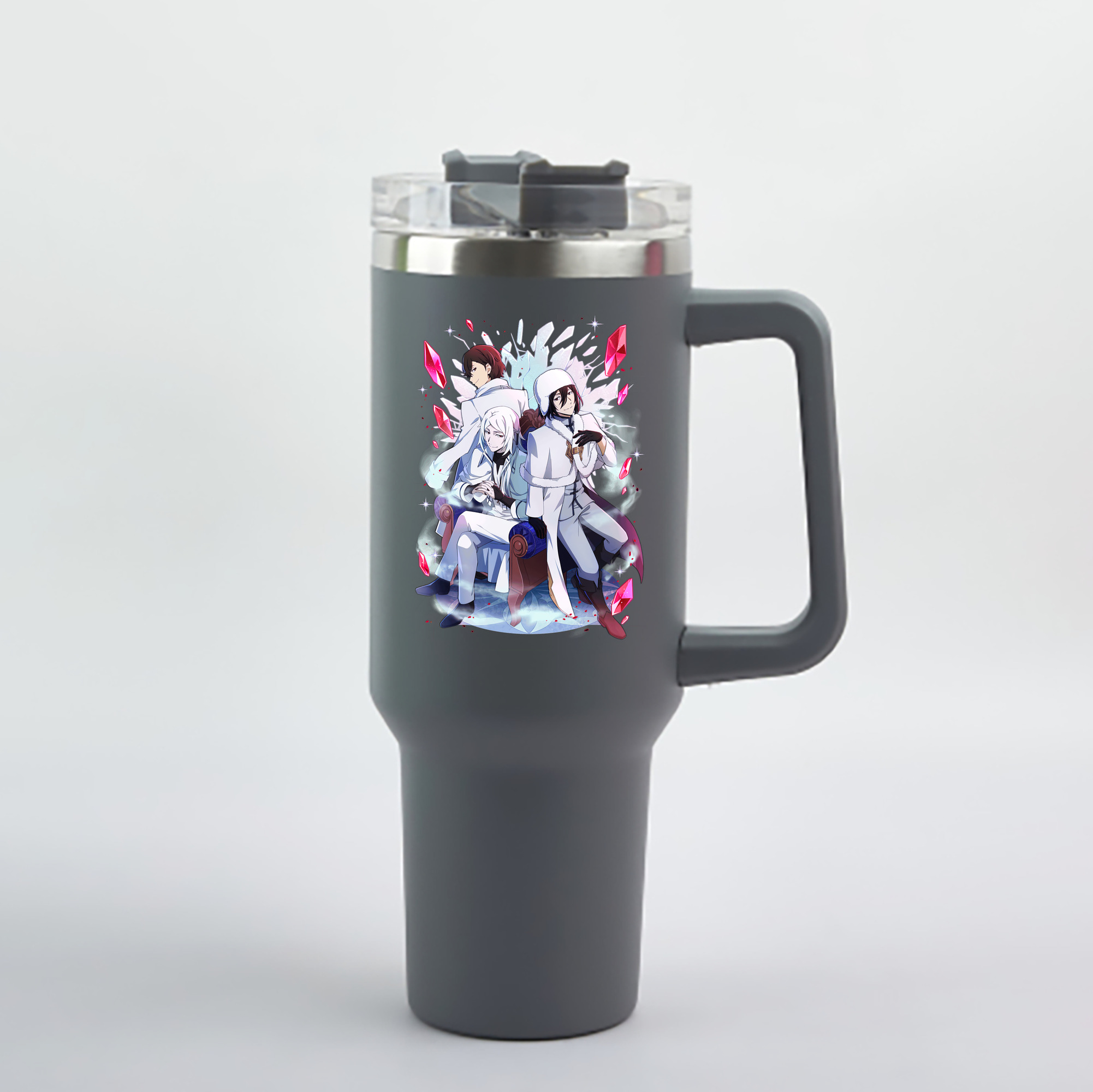 （画像用） 文豪ストレイドッグス Bungo Stray Dogs 1200mL車用タンブラー - クリスタルステッカー（プラスチックストロー付き）