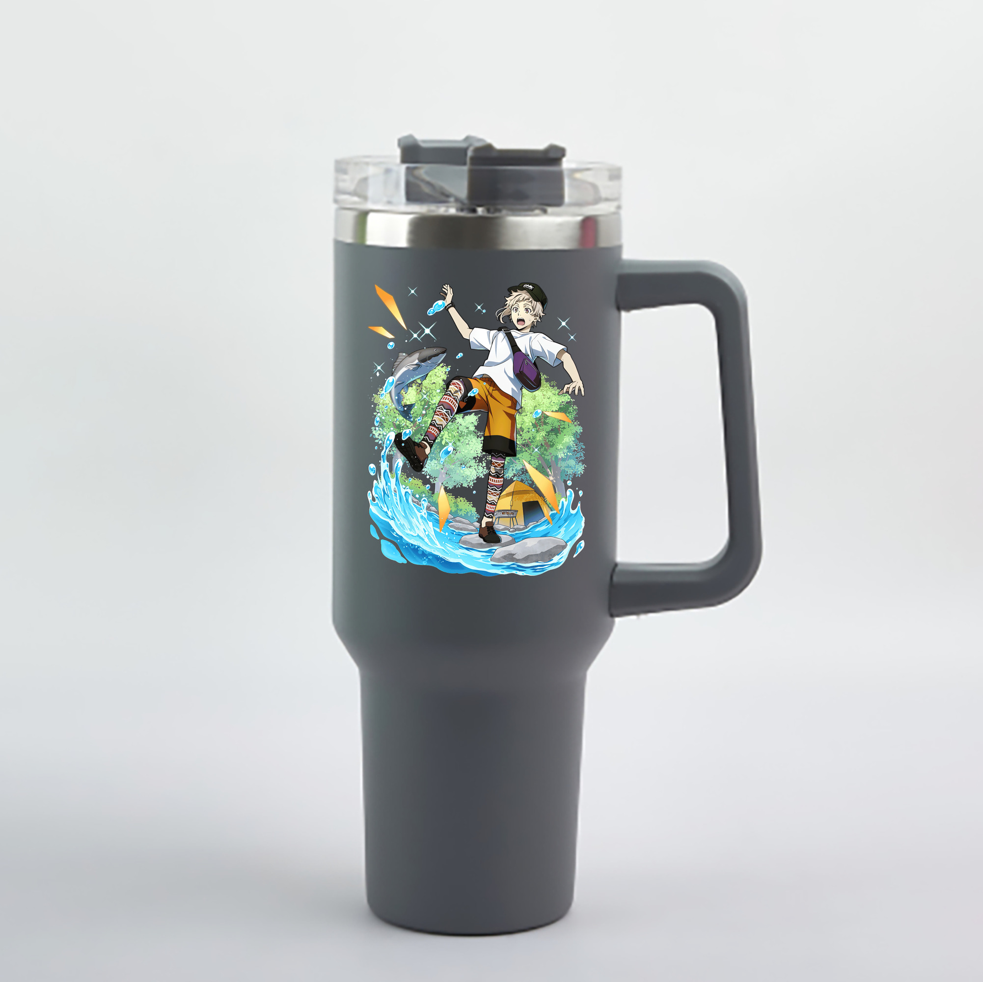 （画像用） 文豪ストレイドッグス Bungo Stray Dogs 1200mL車用タンブラー - クリスタルステッカー（プラスチックストロー付き）