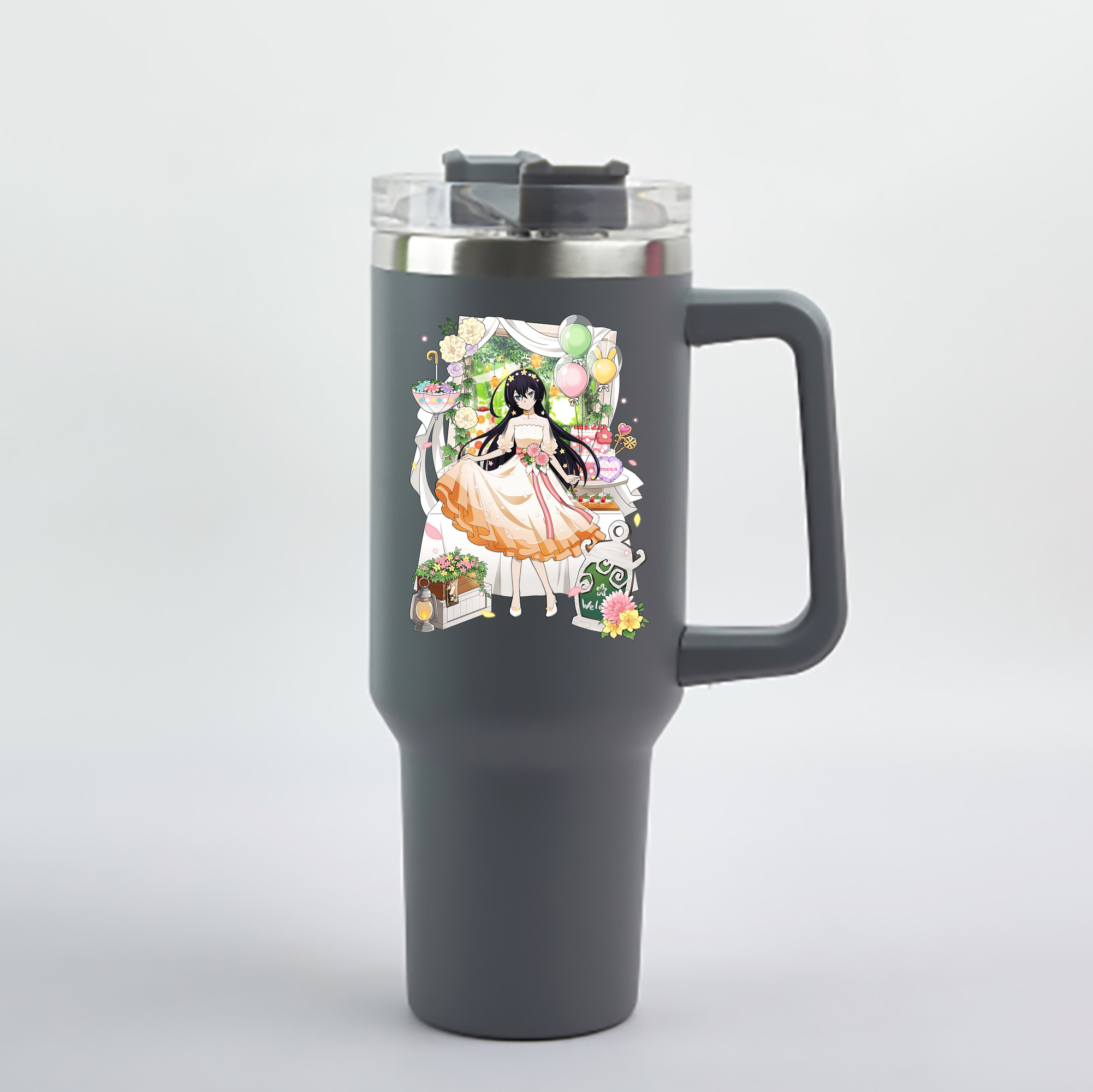 （画像用） 文豪ストレイドッグス Bungo Stray Dogs 1200mL車用タンブラー - クリスタルステッカー（プラスチックストロー付き）