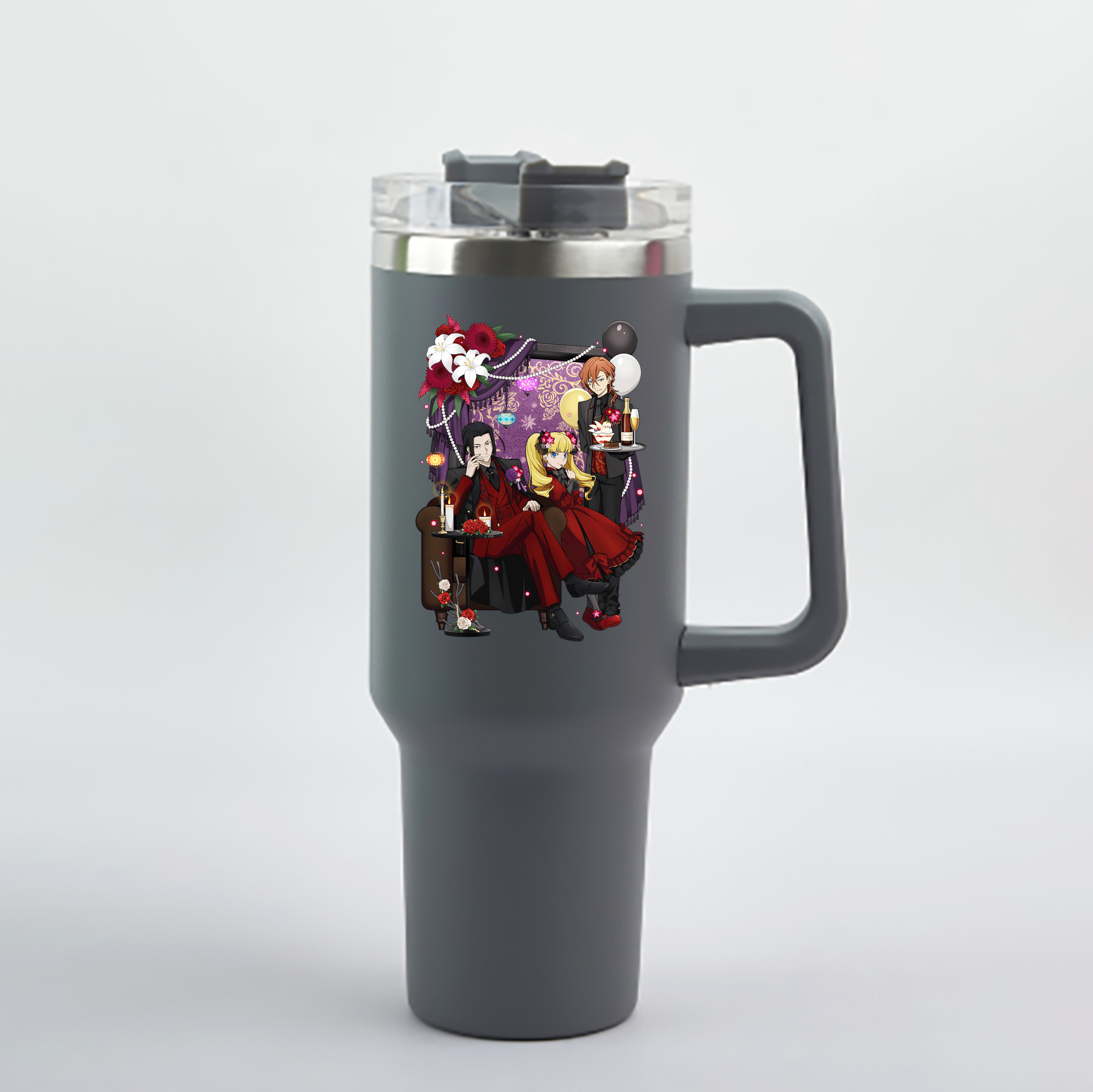 （画像用） 文豪ストレイドッグス Bungo Stray Dogs 1200mL車用タンブラー - クリスタルステッカー（プラスチックストロー付き）