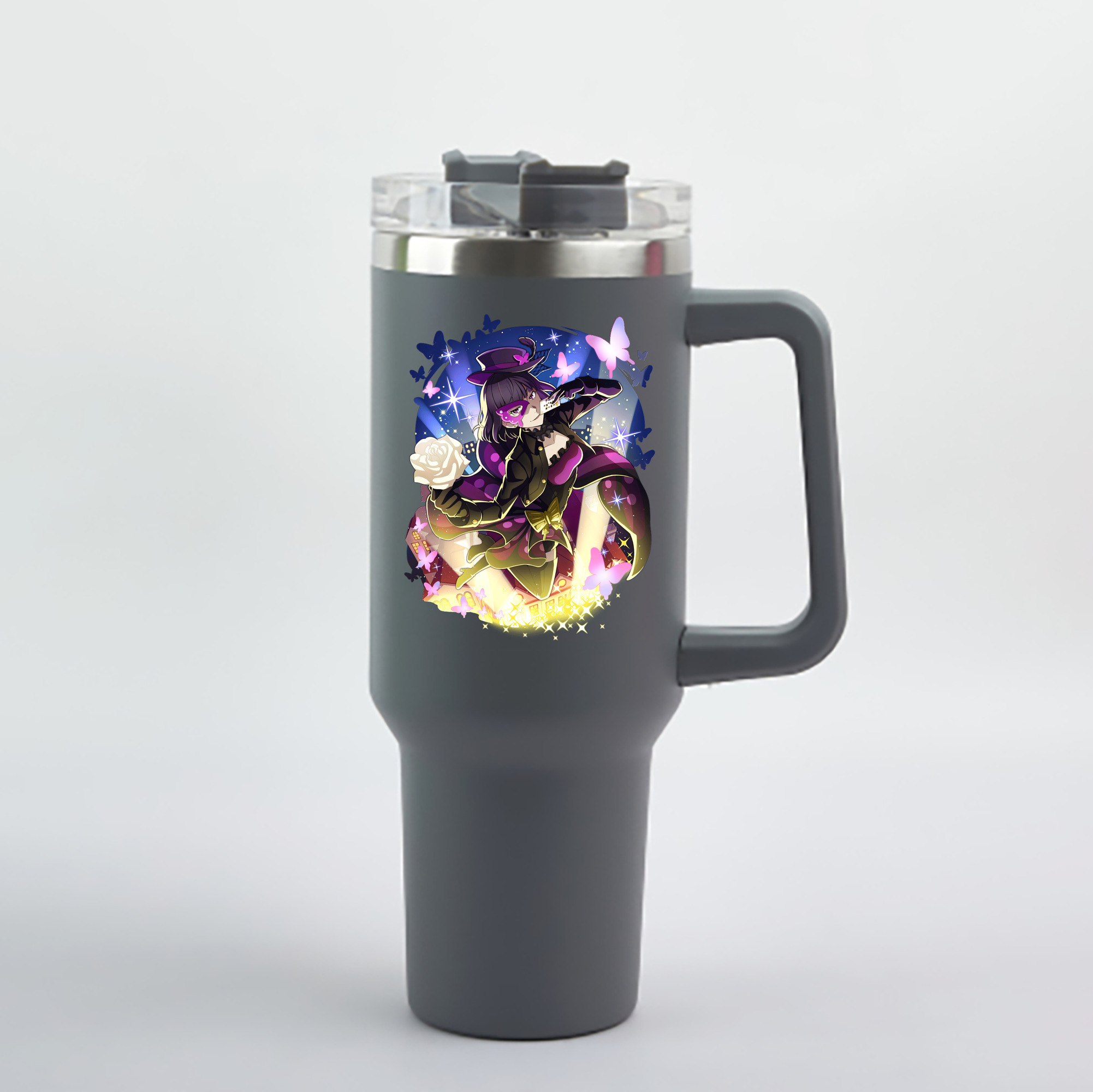 （画像用） 文豪ストレイドッグス Bungo Stray Dogs 1200mL車用タンブラー - クリスタルステッカー（プラスチックストロー付き）