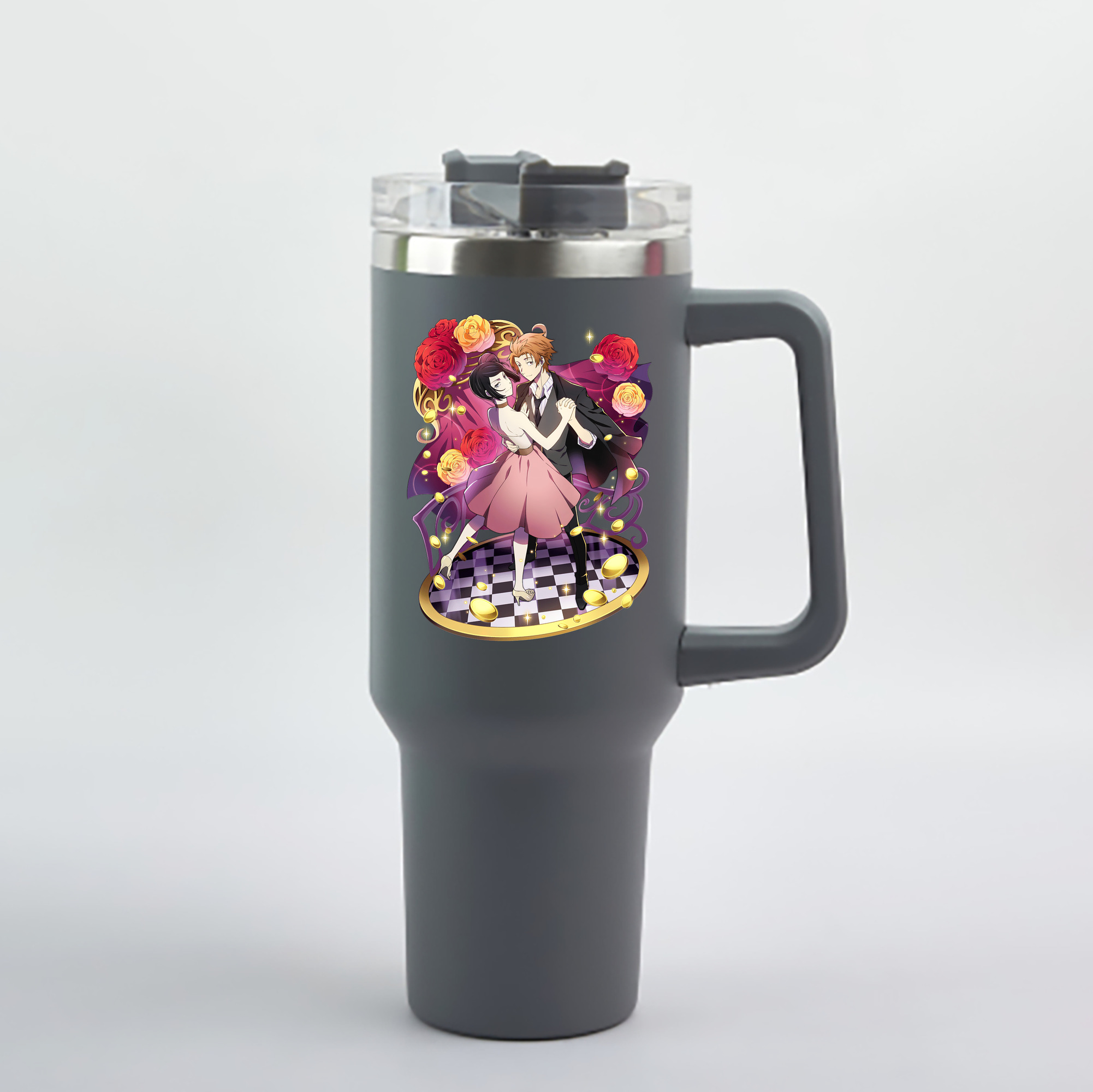 （画像用） 文豪ストレイドッグス Bungo Stray Dogs 1200mL車用タンブラー - クリスタルステッカー（プラスチックストロー付き）