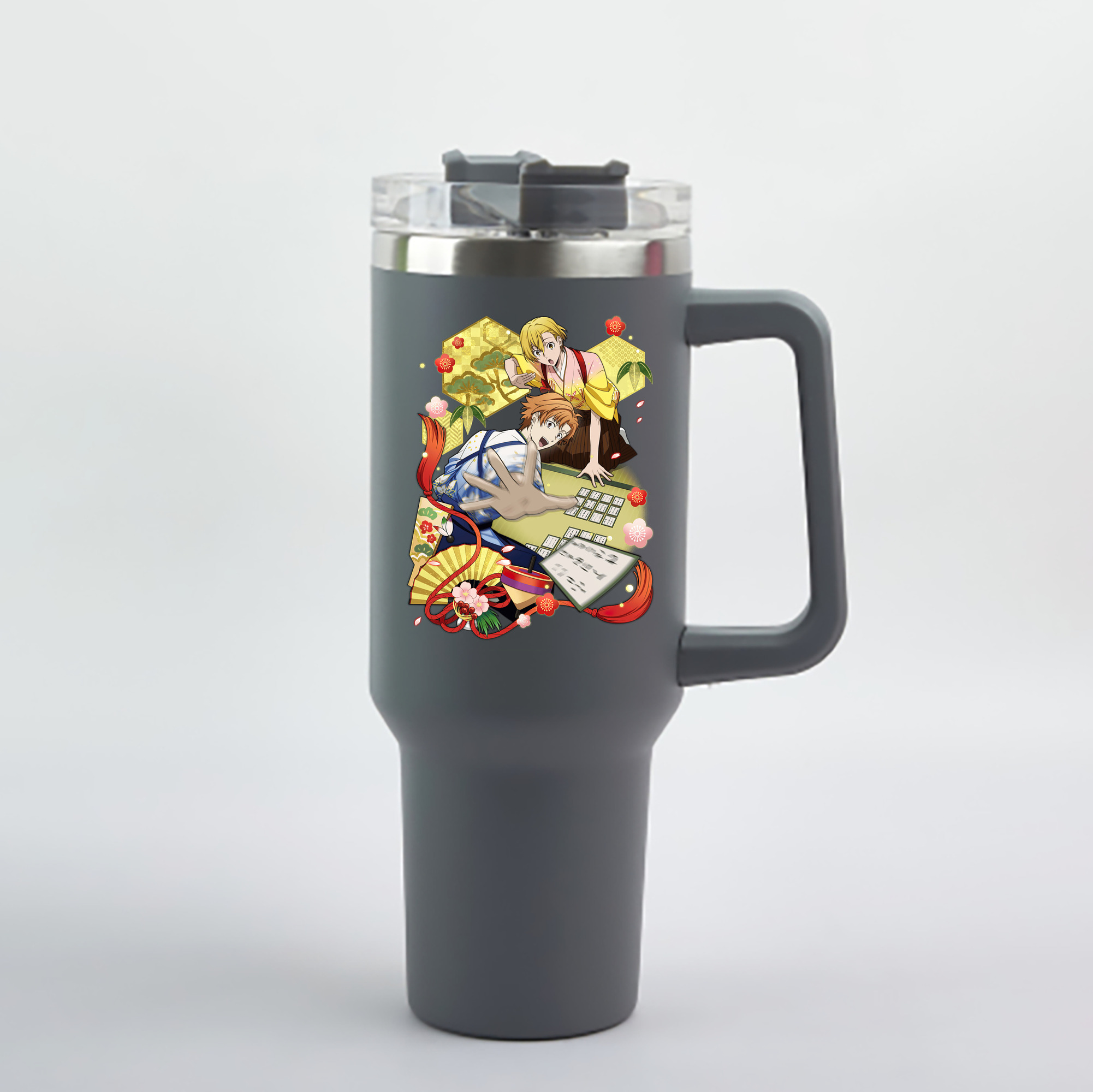 （画像用） 文豪ストレイドッグス Bungo Stray Dogs 1200mL車用タンブラー - クリスタルステッカー（プラスチックストロー付き）