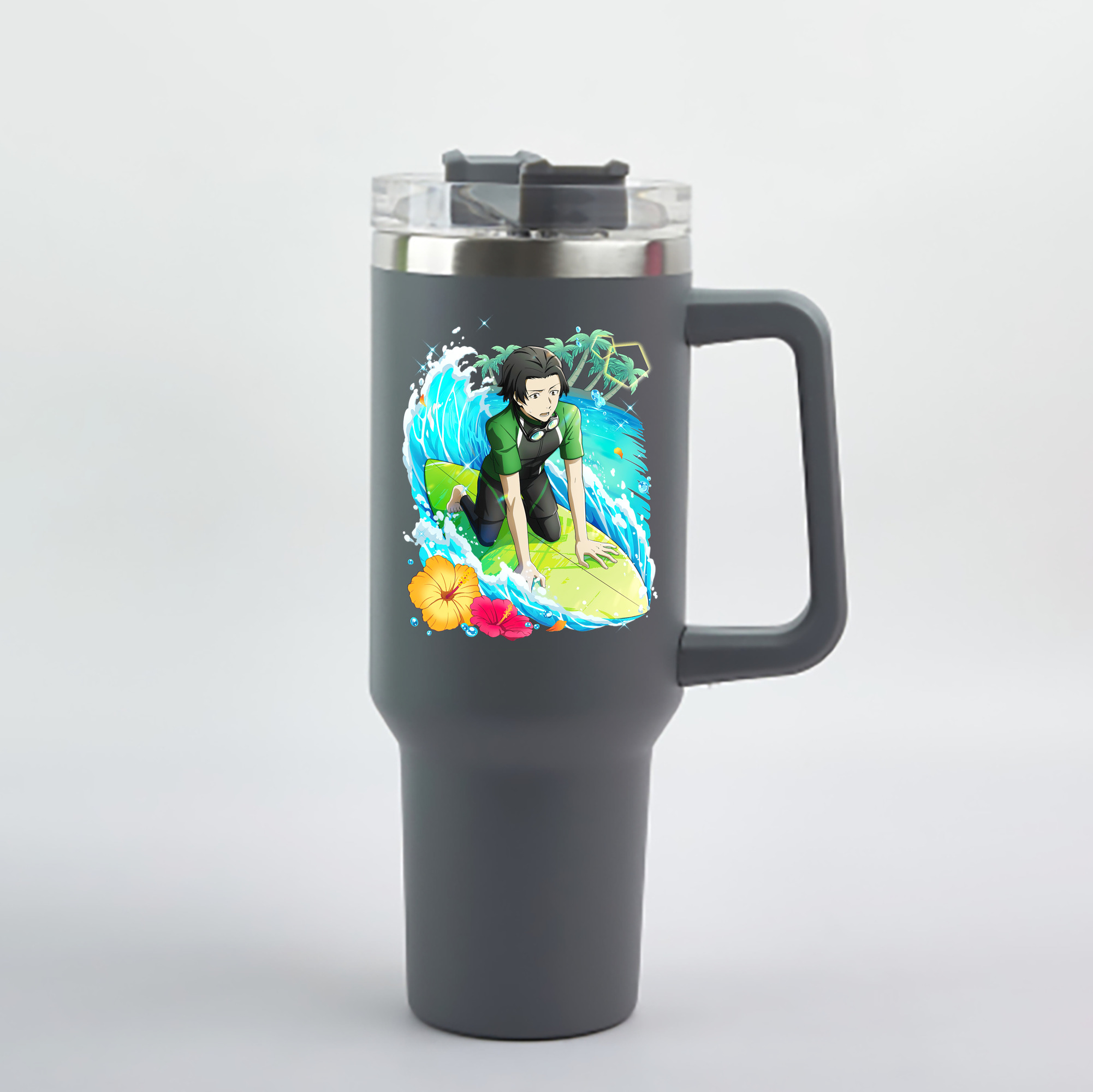 （画像用） 文豪ストレイドッグス Bungo Stray Dogs 1200mL車用タンブラー - クリスタルステッカー（プラスチックストロー付き）
