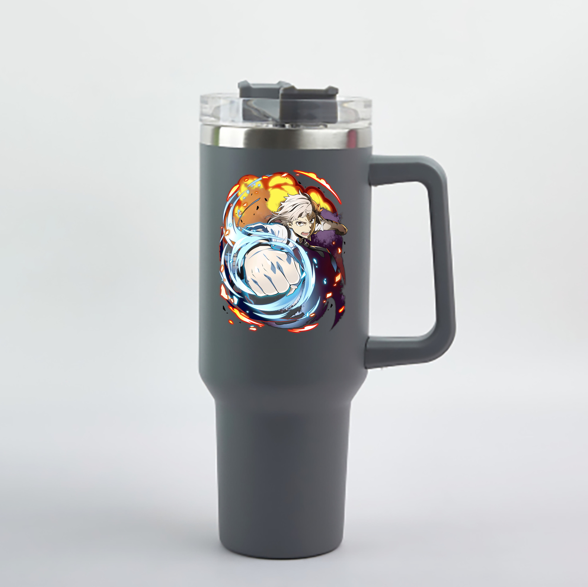 （画像用） 文豪ストレイドッグス Bungo Stray Dogs 1200mL車用タンブラー - クリスタルステッカー（プラスチックストロー付き）