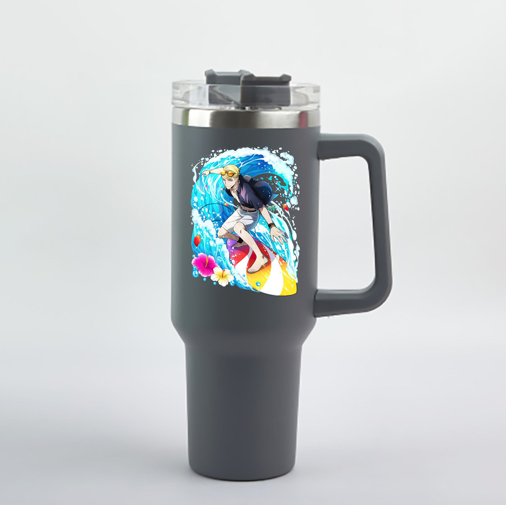 （画像用） 文豪ストレイドッグス Bungo Stray Dogs 1200mL車用タンブラー - クリスタルステッカー（プラスチックストロー付き）