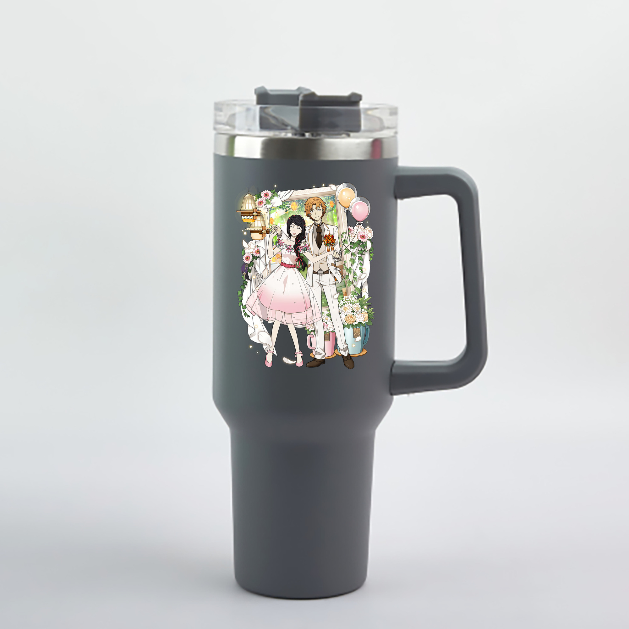 （画像用） 文豪ストレイドッグス Bungo Stray Dogs 1200mL車用タンブラー - クリスタルステッカー（プラスチックストロー付き）