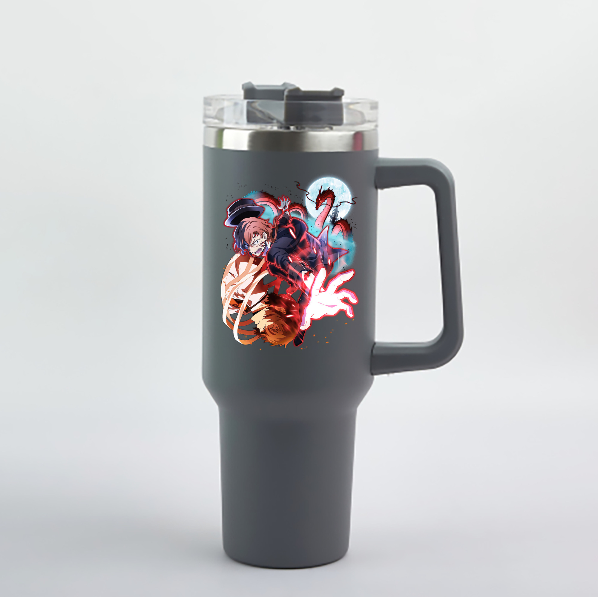 （画像用） 文豪ストレイドッグス Bungo Stray Dogs 1200mL車用タンブラー - クリスタルステッカー（プラスチックストロー付き）