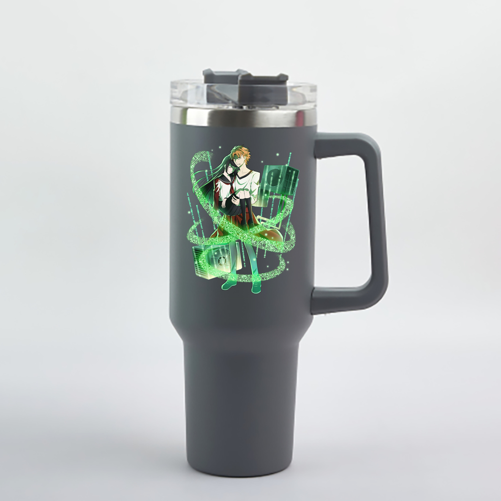 （画像用） 文豪ストレイドッグス Bungo Stray Dogs 1200mL車用タンブラー - クリスタルステッカー（プラスチックストロー付き）