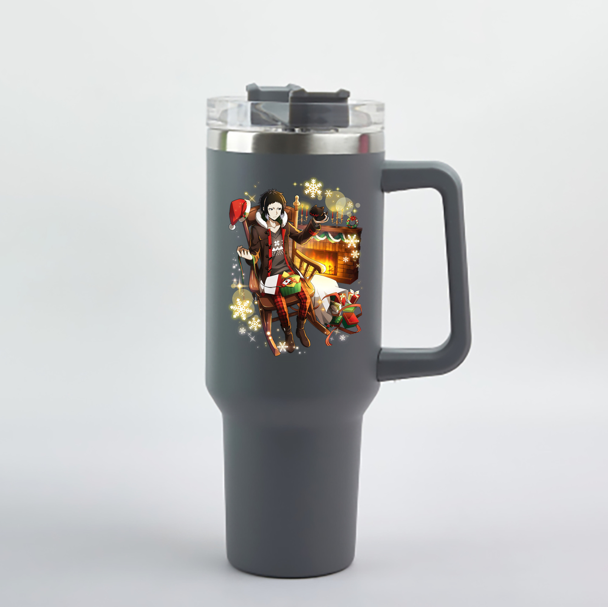 （画像用） 文豪ストレイドッグス Bungo Stray Dogs 1200mL車用タンブラー - クリスタルステッカー（プラスチックストロー付き）