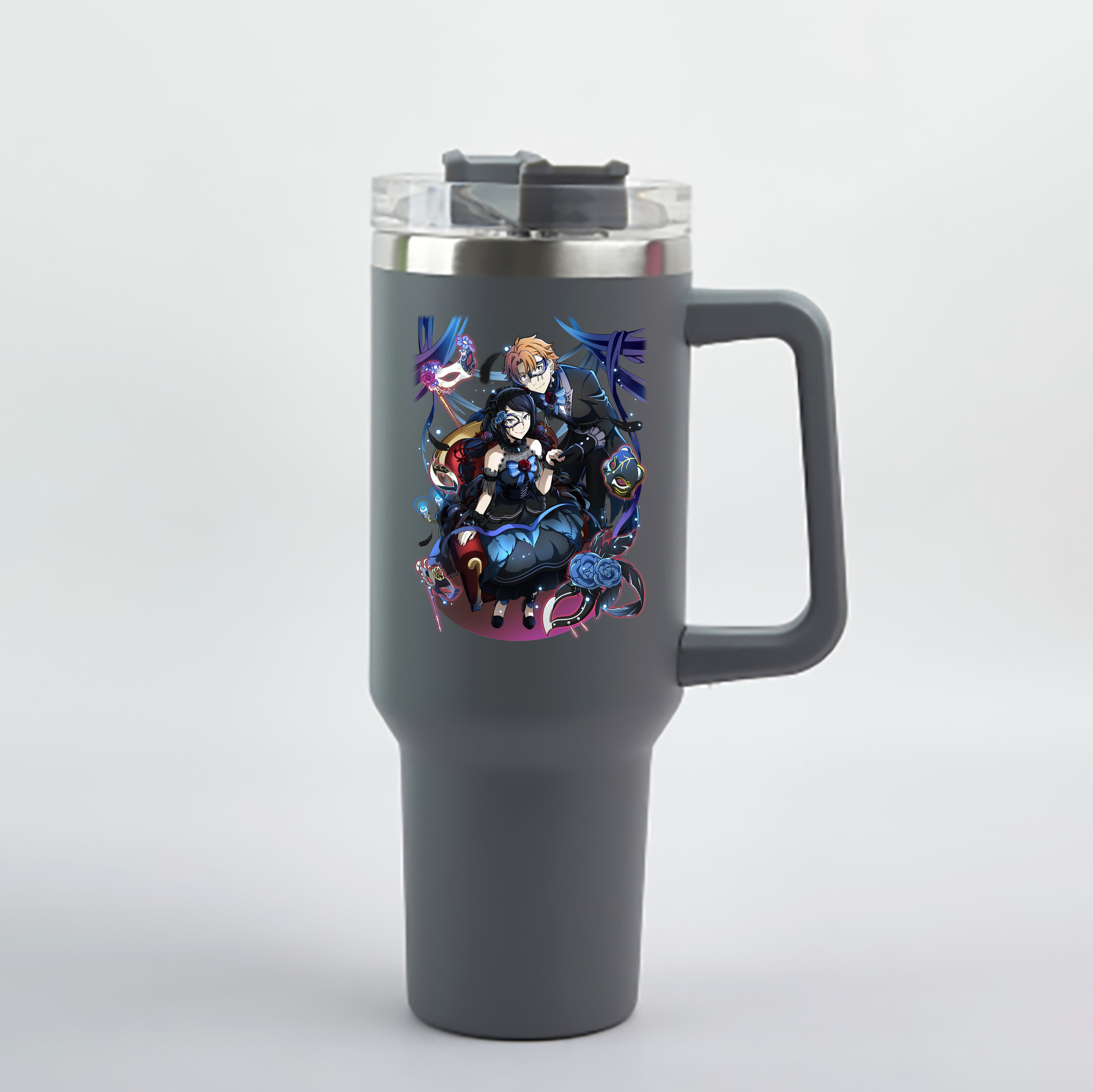 （画像用） 文豪ストレイドッグス Bungo Stray Dogs 1200mL車用タンブラー - クリスタルステッカー（プラスチックストロー付き）