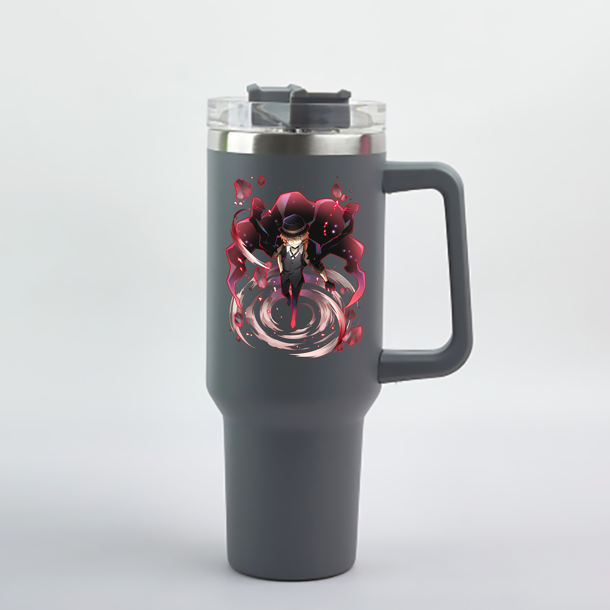 （画像用） 文豪ストレイドッグス Bungo Stray Dogs 1200mL車用タンブラー - クリスタルステッカー（プラスチックストロー付き）