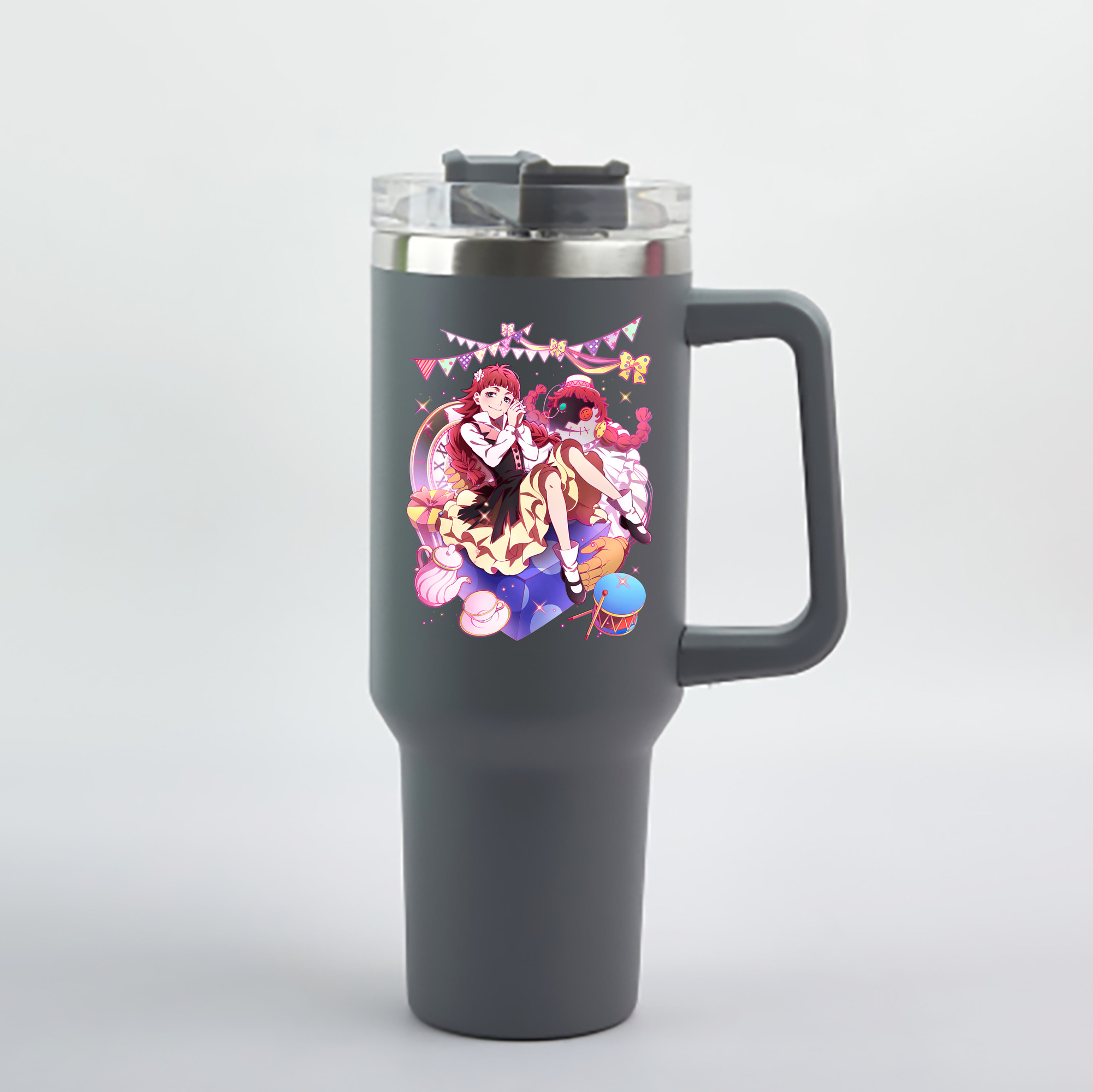 （画像用） 文豪ストレイドッグス Bungo Stray Dogs 1200mL車用タンブラー - クリスタルステッカー（プラスチックストロー付き）
