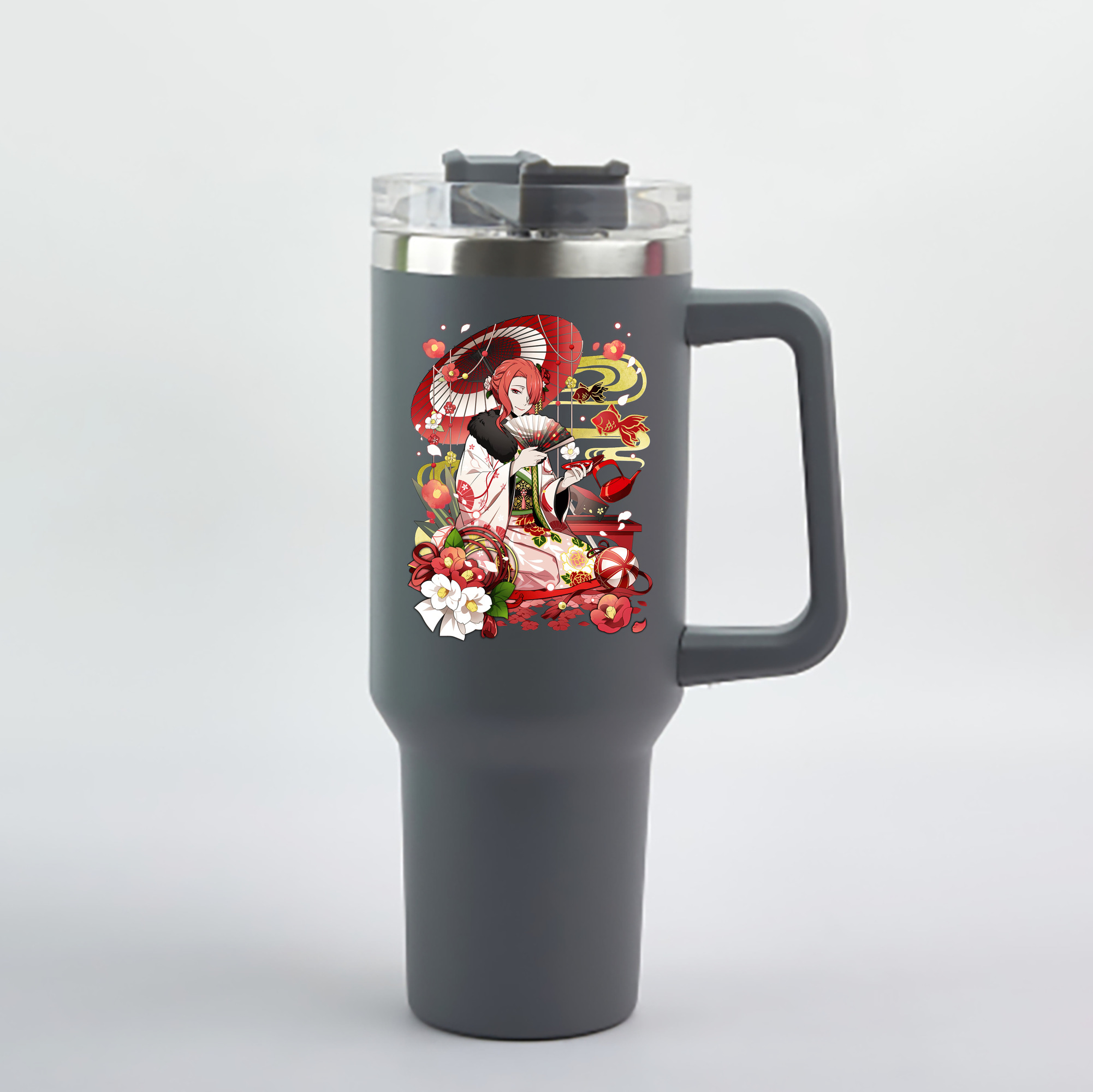 （画像用） 文豪ストレイドッグス Bungo Stray Dogs 1200mL車用タンブラー - クリスタルステッカー（プラスチックストロー付き）
