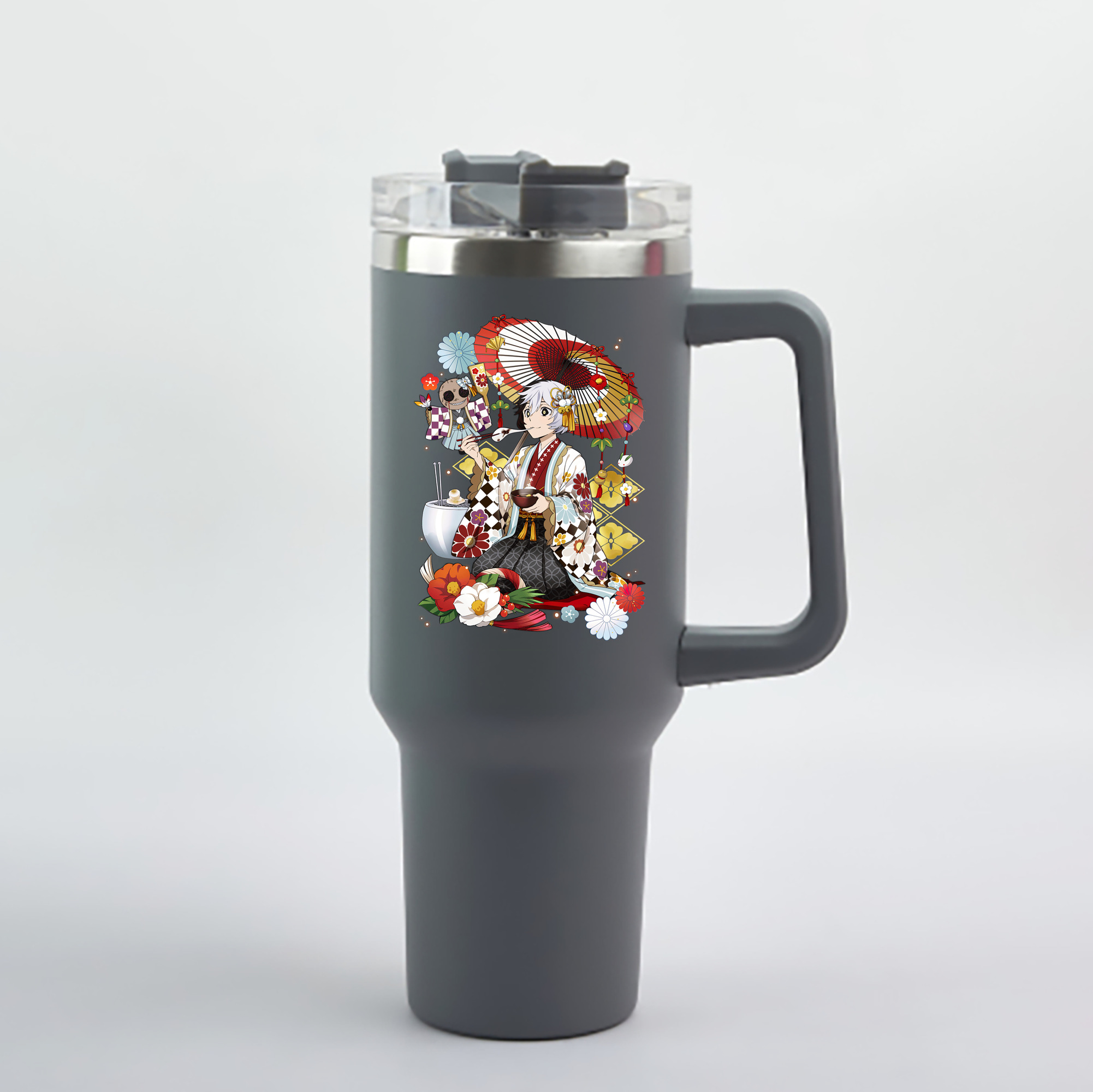 （画像用） 文豪ストレイドッグス Bungo Stray Dogs 1200mL車用タンブラー - クリスタルステッカー（プラスチックストロー付き）