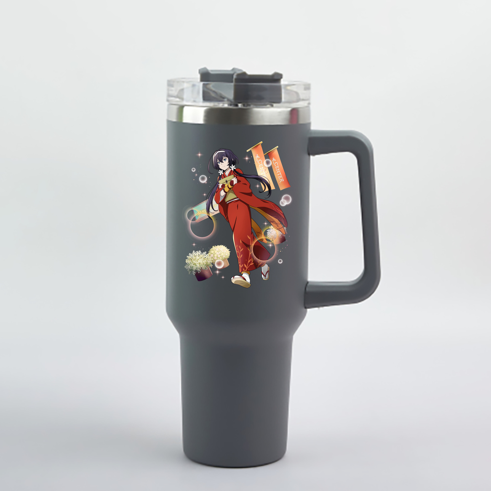 （画像用） 文豪ストレイドッグス Bungo Stray Dogs 1200mL車用タンブラー - クリスタルステッカー（プラスチックストロー付き）