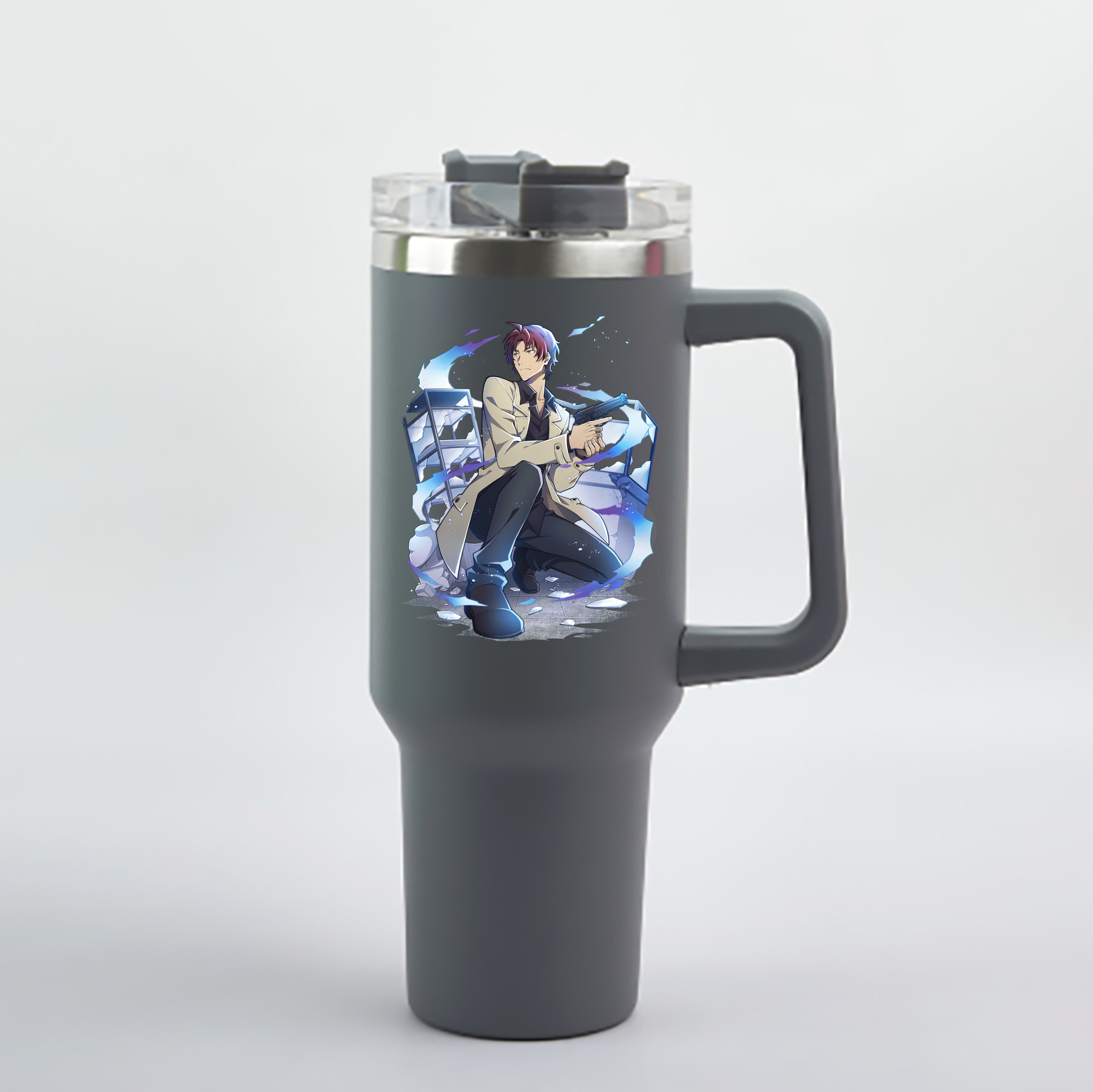 文豪ストレイドッグス Bungo Stray Dogs 1200mL車用タンブラー - クリスタルステッカー（プラスチックストロー付き）