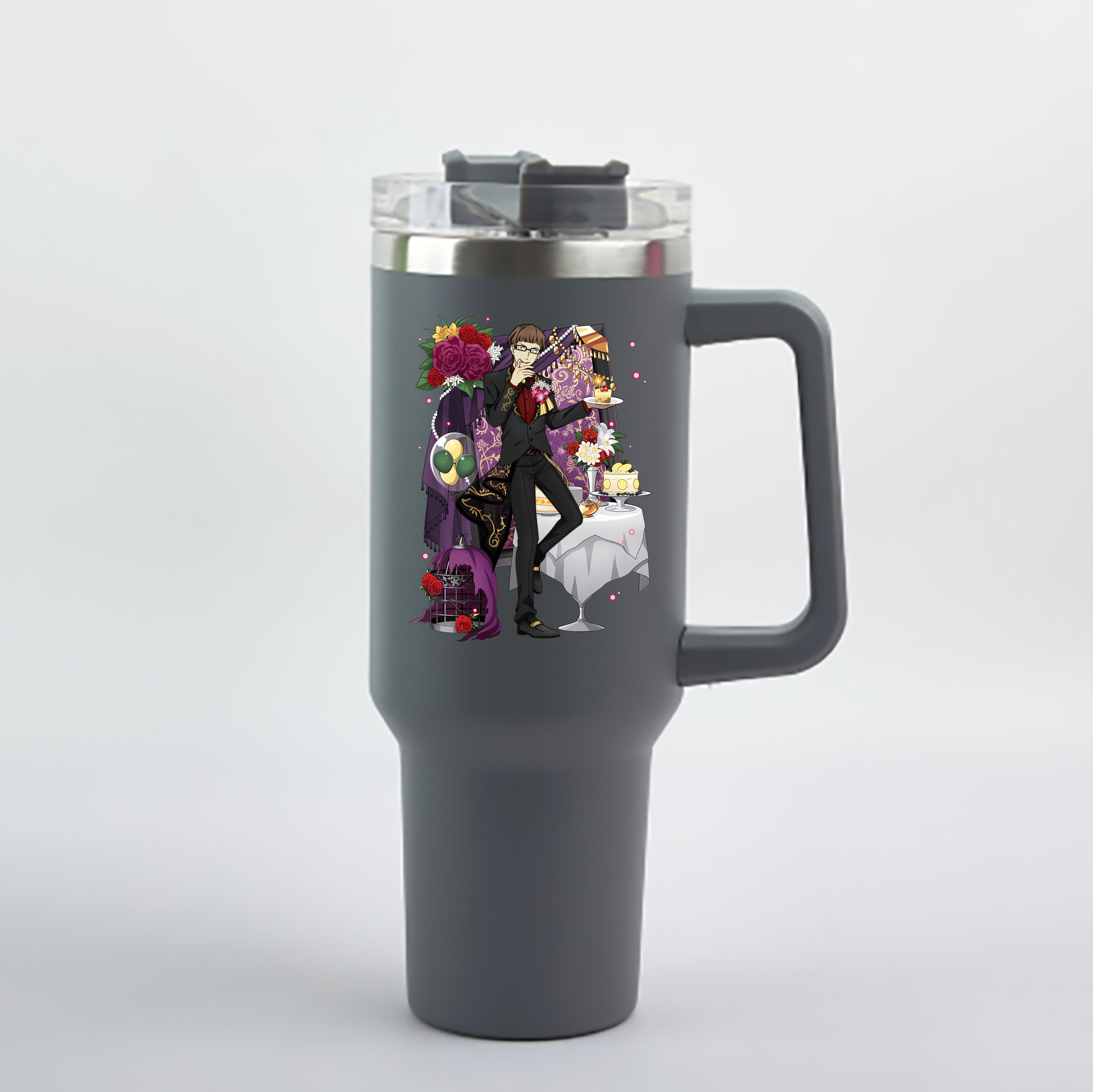 （画像用） 文豪ストレイドッグス Bungo Stray Dogs 1200mL車用タンブラー - クリスタルステッカー（プラスチックストロー付き）
