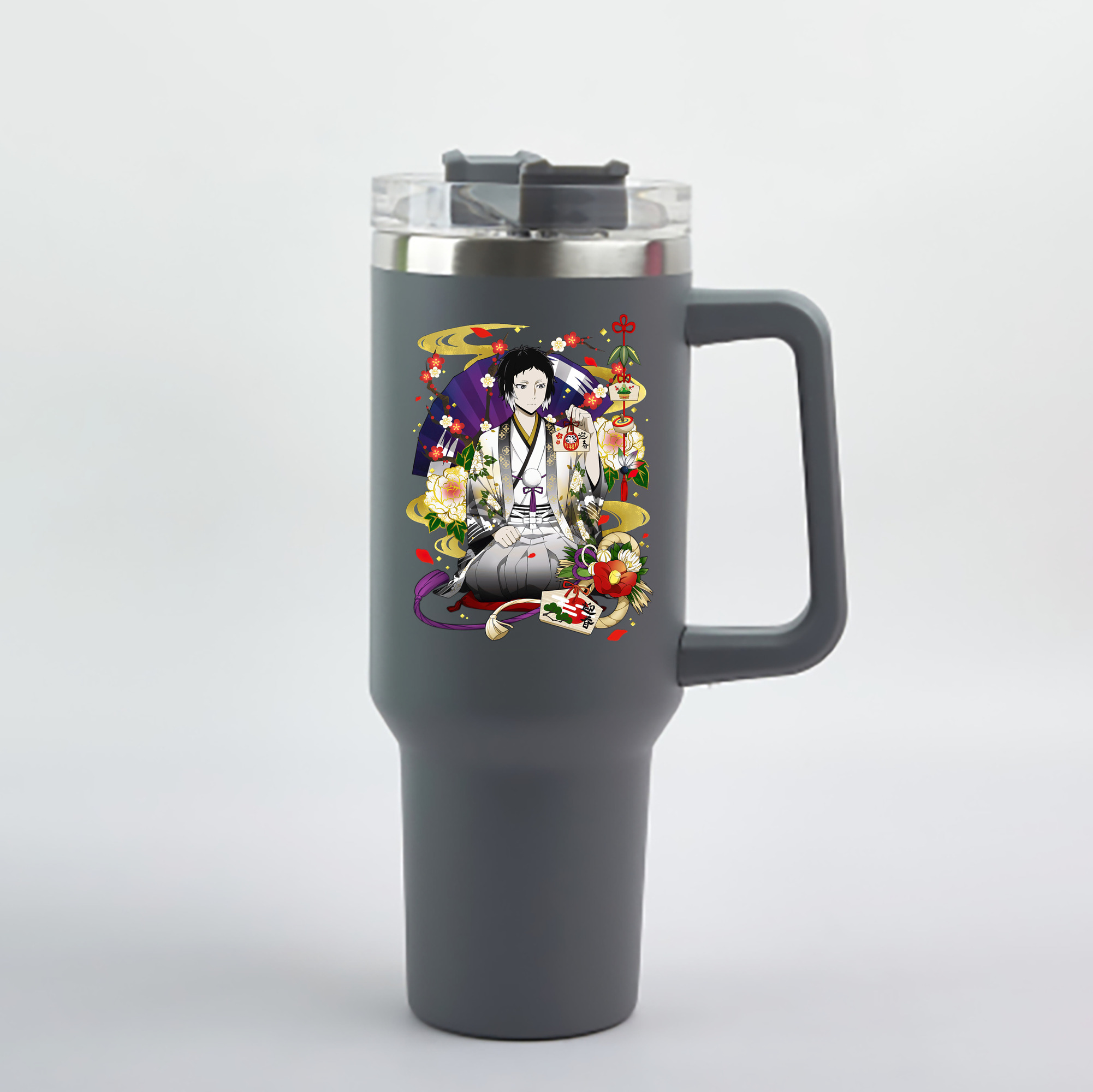 （画像用） 文豪ストレイドッグス Bungo Stray Dogs 1200mL車用タンブラー - クリスタルステッカー（プラスチックストロー付き）