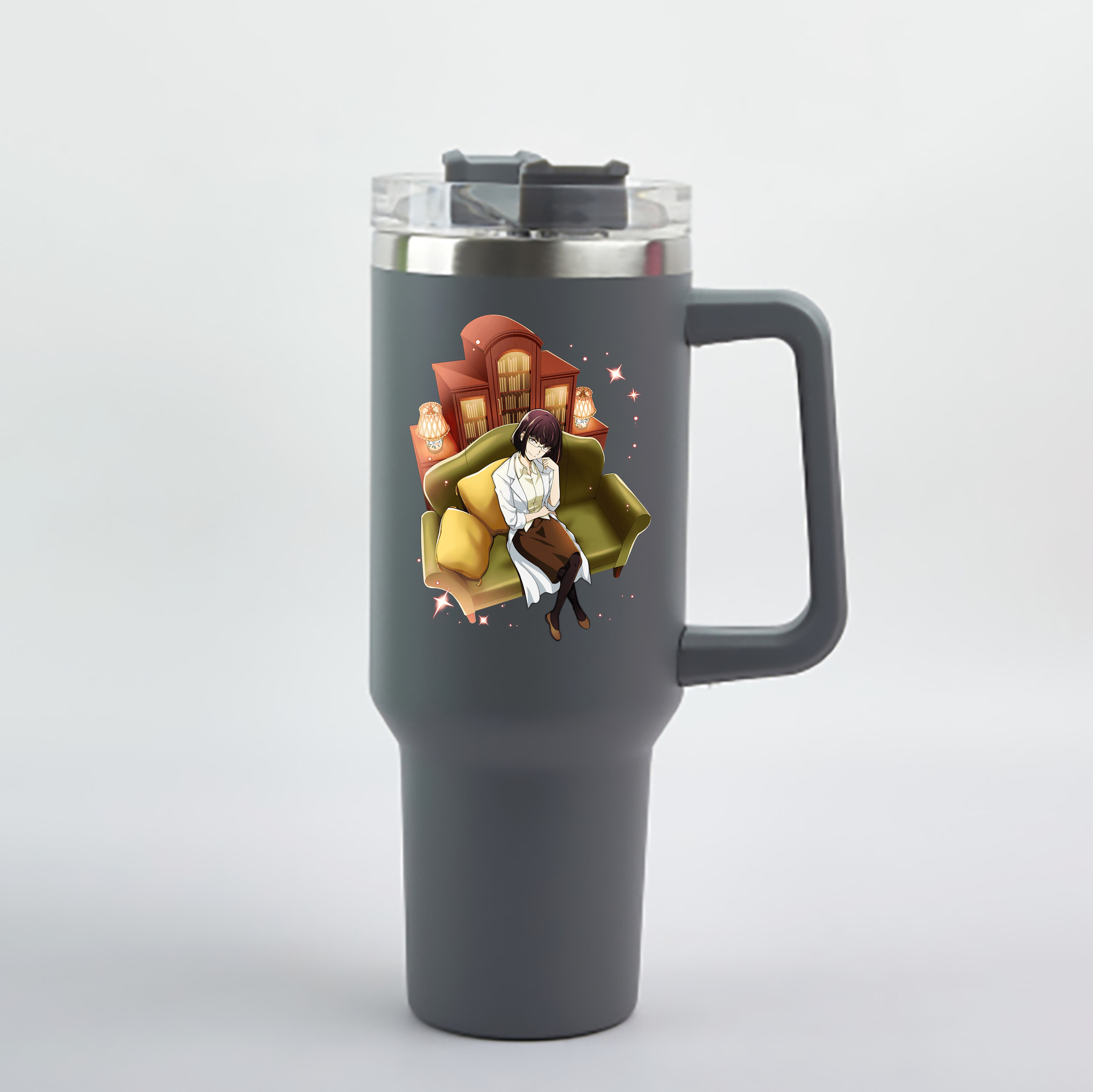（画像用） 文豪ストレイドッグス Bungo Stray Dogs 1200mL車用タンブラー - クリスタルステッカー（プラスチックストロー付き）