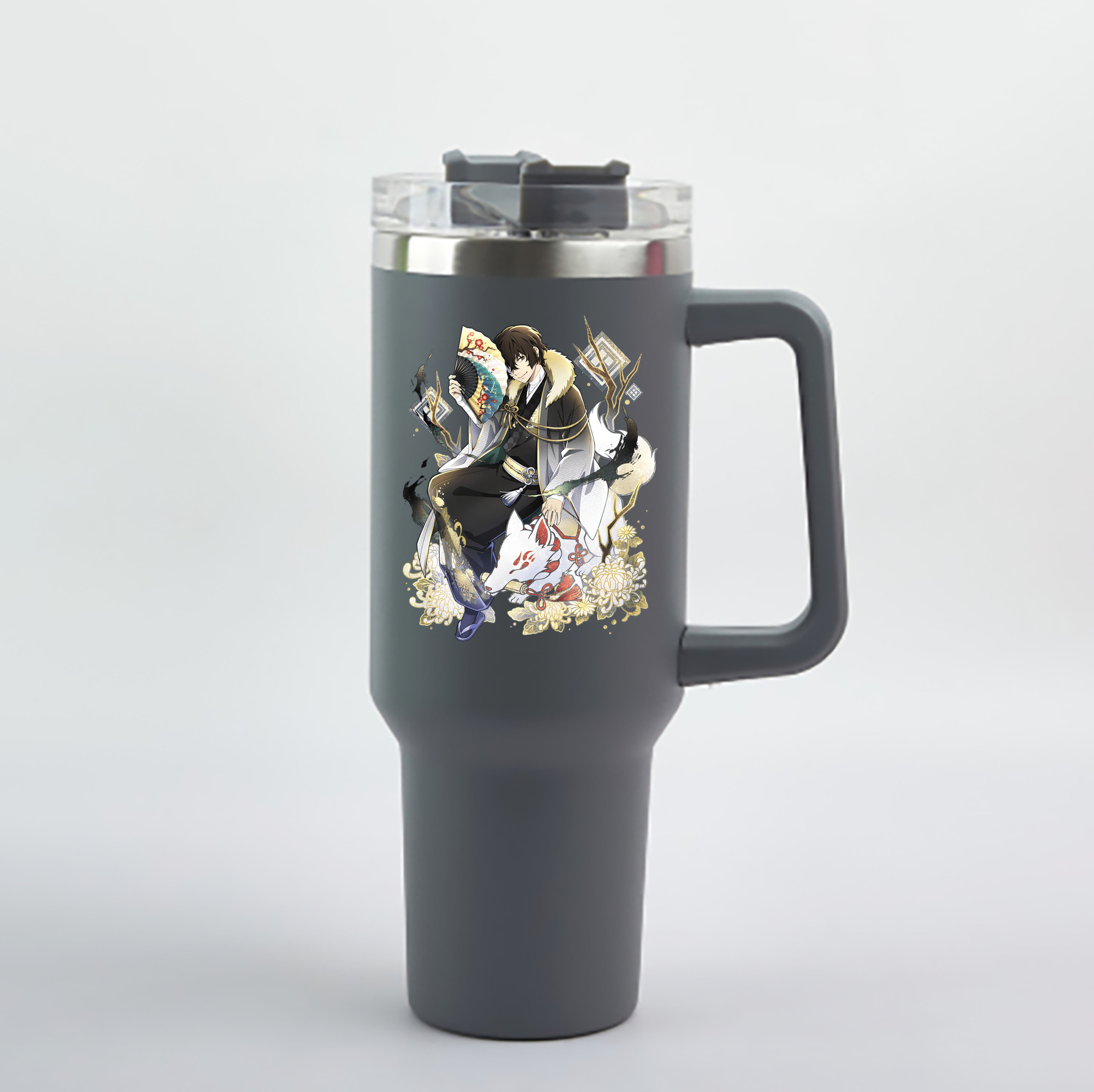 （画像用） 文豪ストレイドッグス Bungo Stray Dogs 1200mL車用タンブラー - クリスタルステッカー（プラスチックストロー付き）
