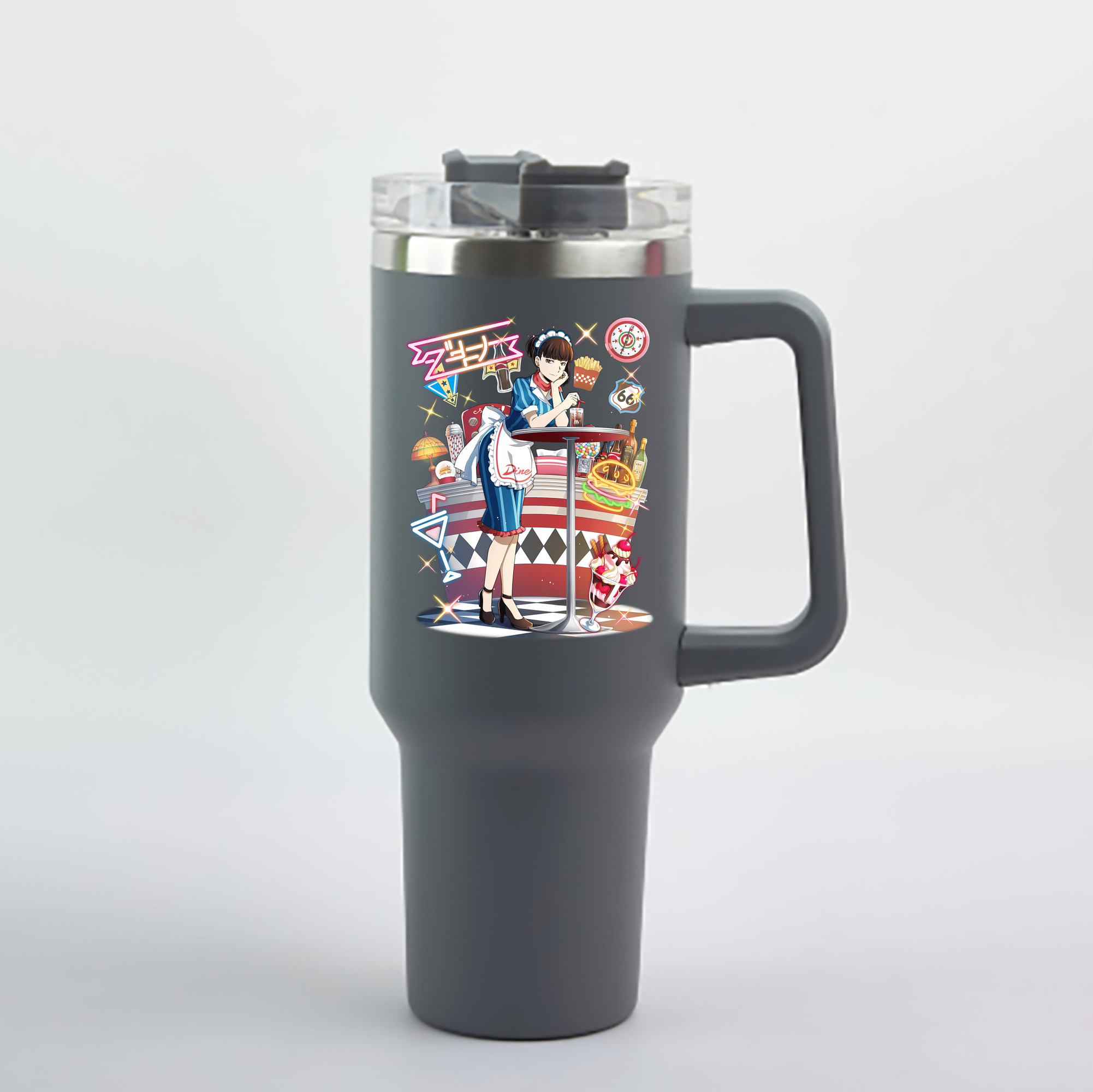 （画像用） 文豪ストレイドッグス Bungo Stray Dogs 1200mL車用タンブラー - クリスタルステッカー（プラスチックストロー付き）
