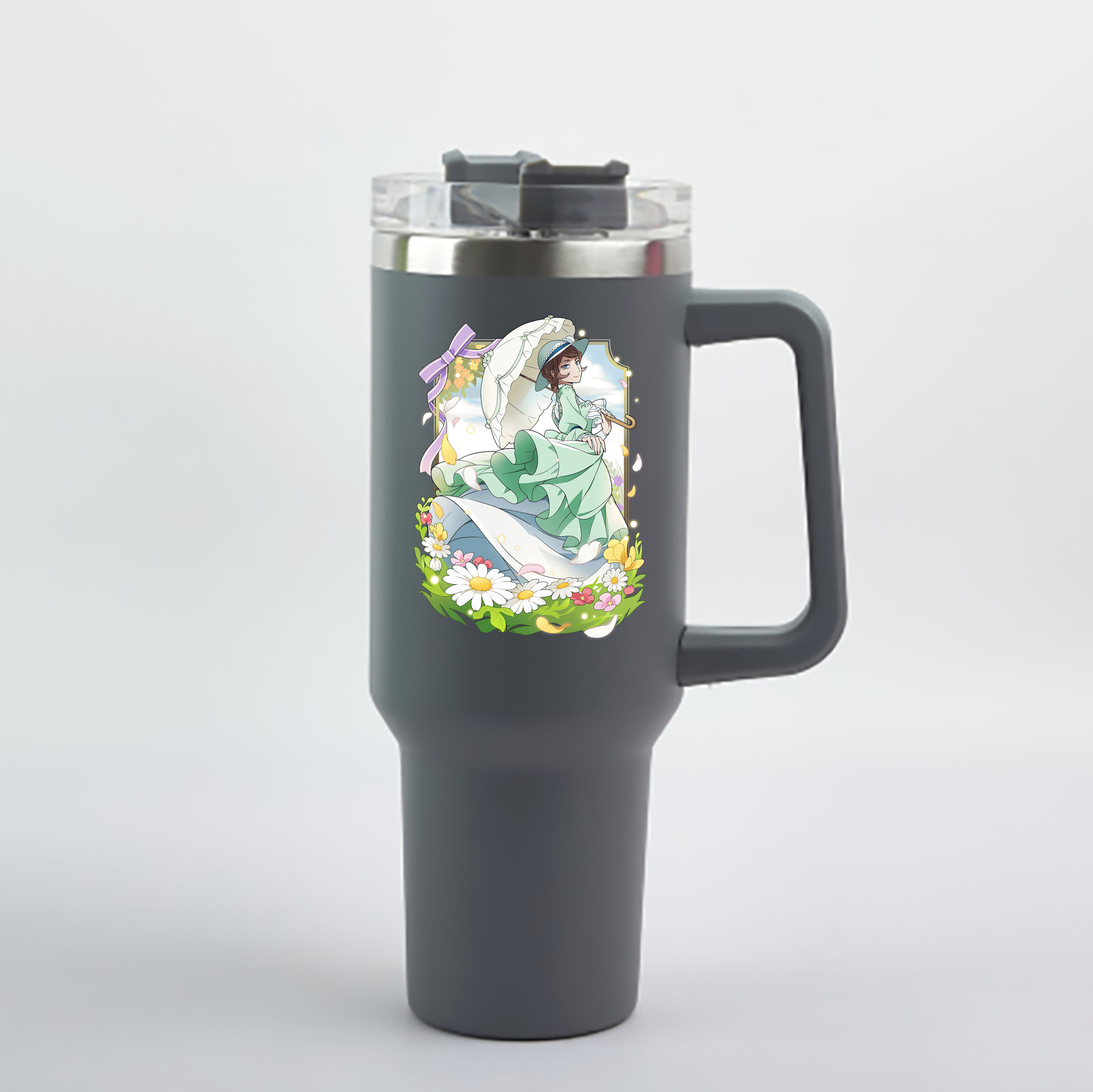 （画像用） 文豪ストレイドッグス Bungo Stray Dogs 1200mL車用タンブラー - クリスタルステッカー（プラスチックストロー付き）