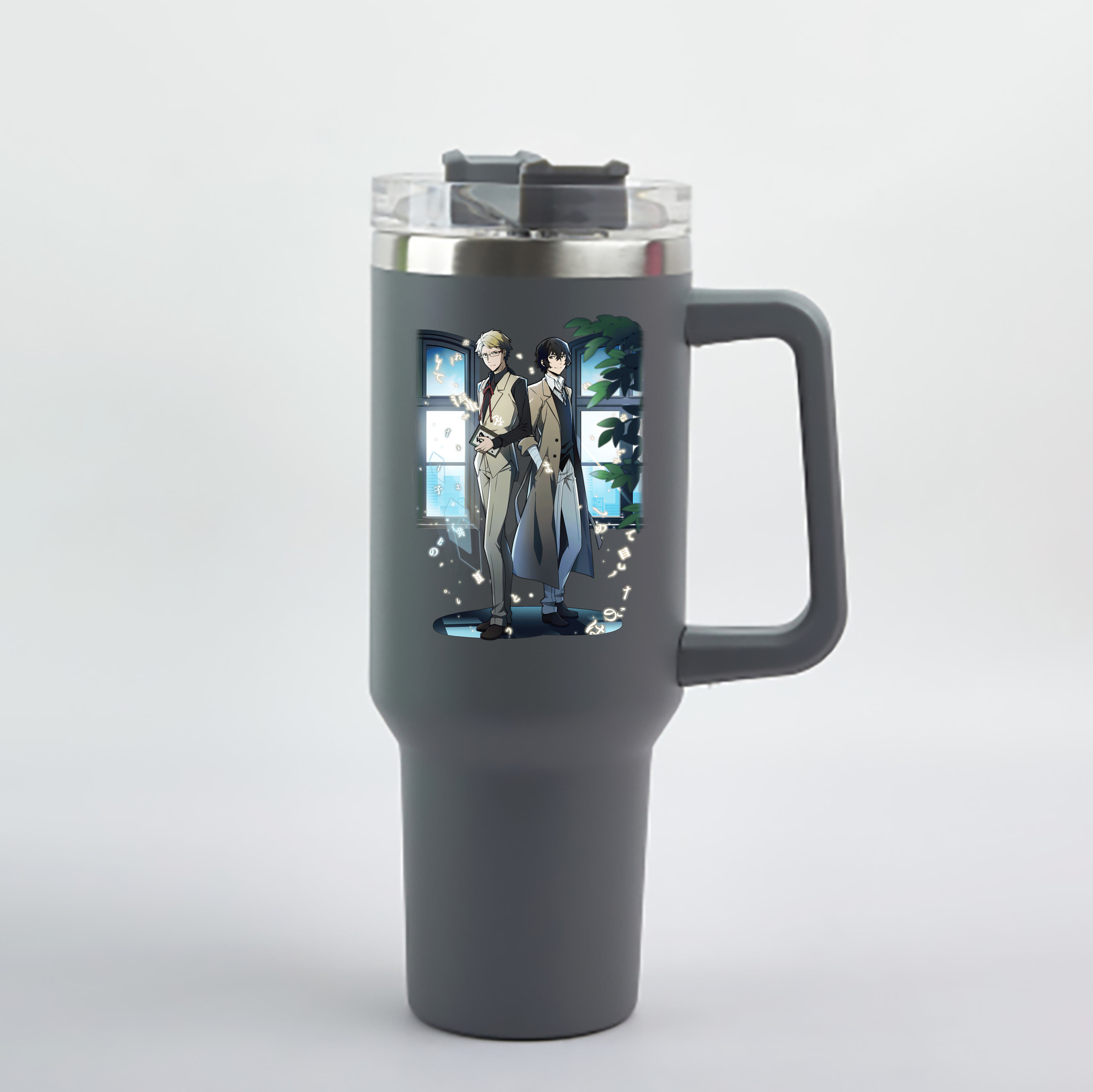 （画像用） 文豪ストレイドッグス Bungo Stray Dogs 1200mL車用タンブラー - クリスタルステッカー（プラスチックストロー付き）