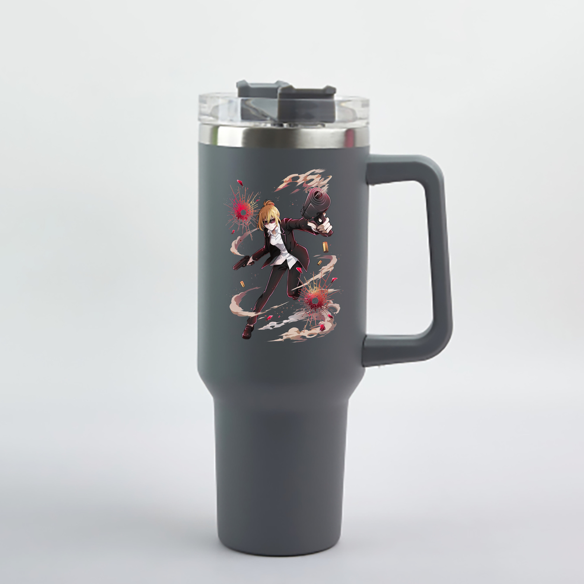 （画像用） 文豪ストレイドッグス Bungo Stray Dogs 1200mL車用タンブラー - クリスタルステッカー（プラスチックストロー付き）