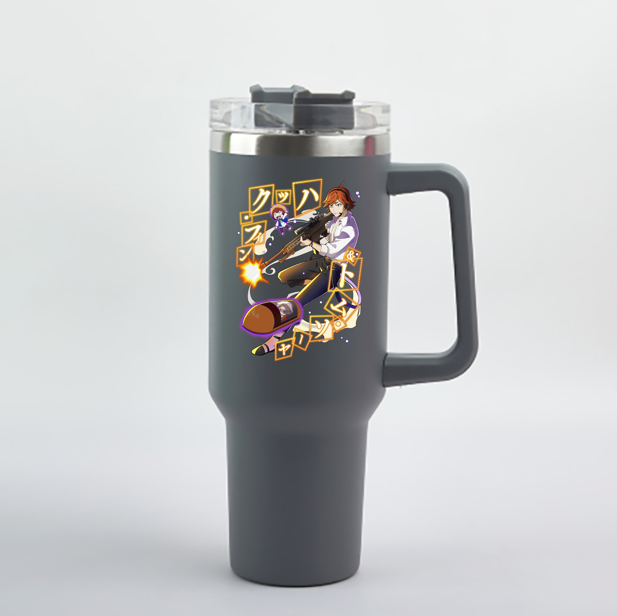 （画像用） 文豪ストレイドッグス Bungo Stray Dogs 1200mL車用タンブラー - クリスタルステッカー（プラスチックストロー付き）