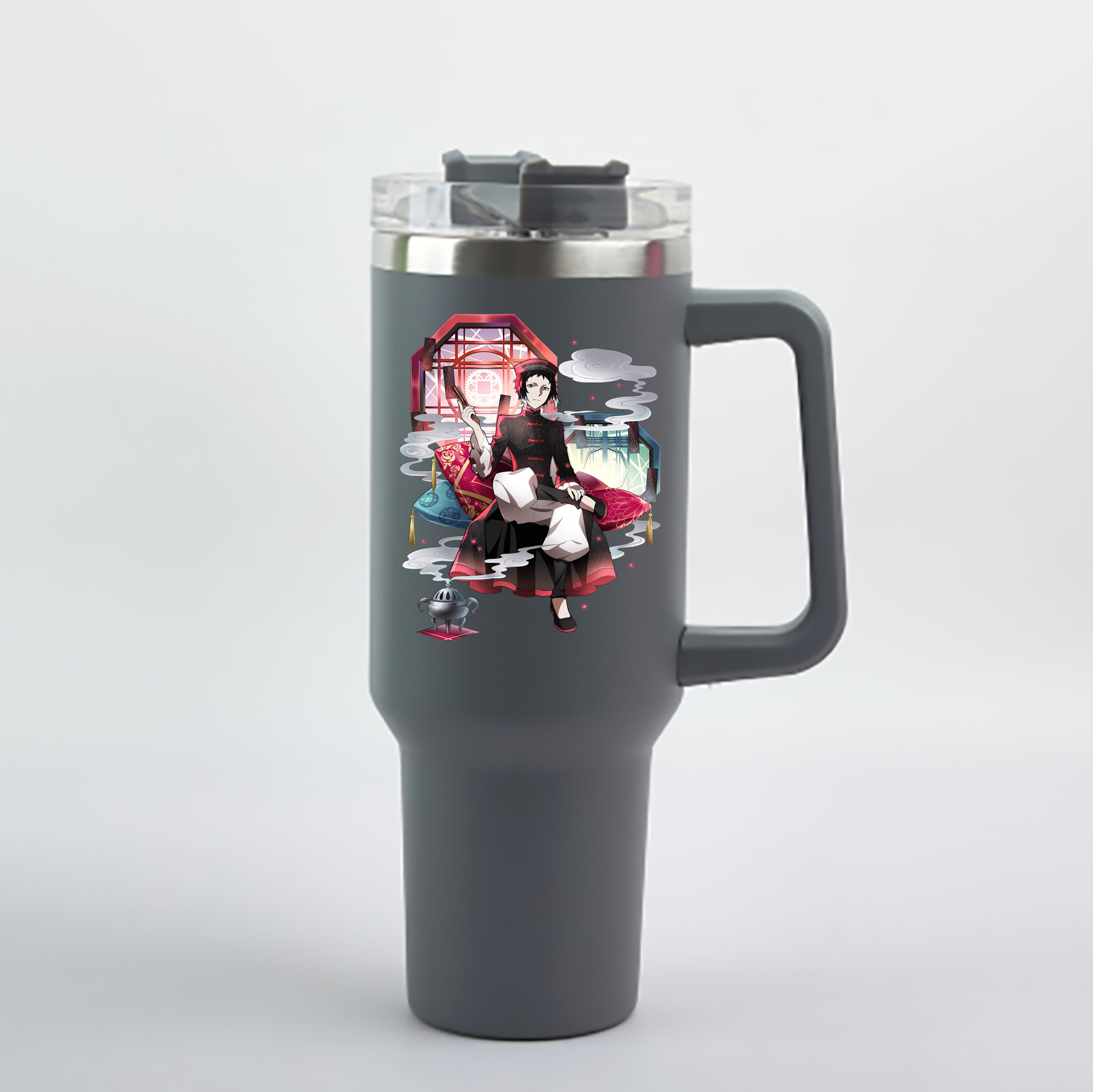 （画像用） 文豪ストレイドッグス Bungo Stray Dogs 1200mL車用タンブラー - クリスタルステッカー（プラスチックストロー付き）