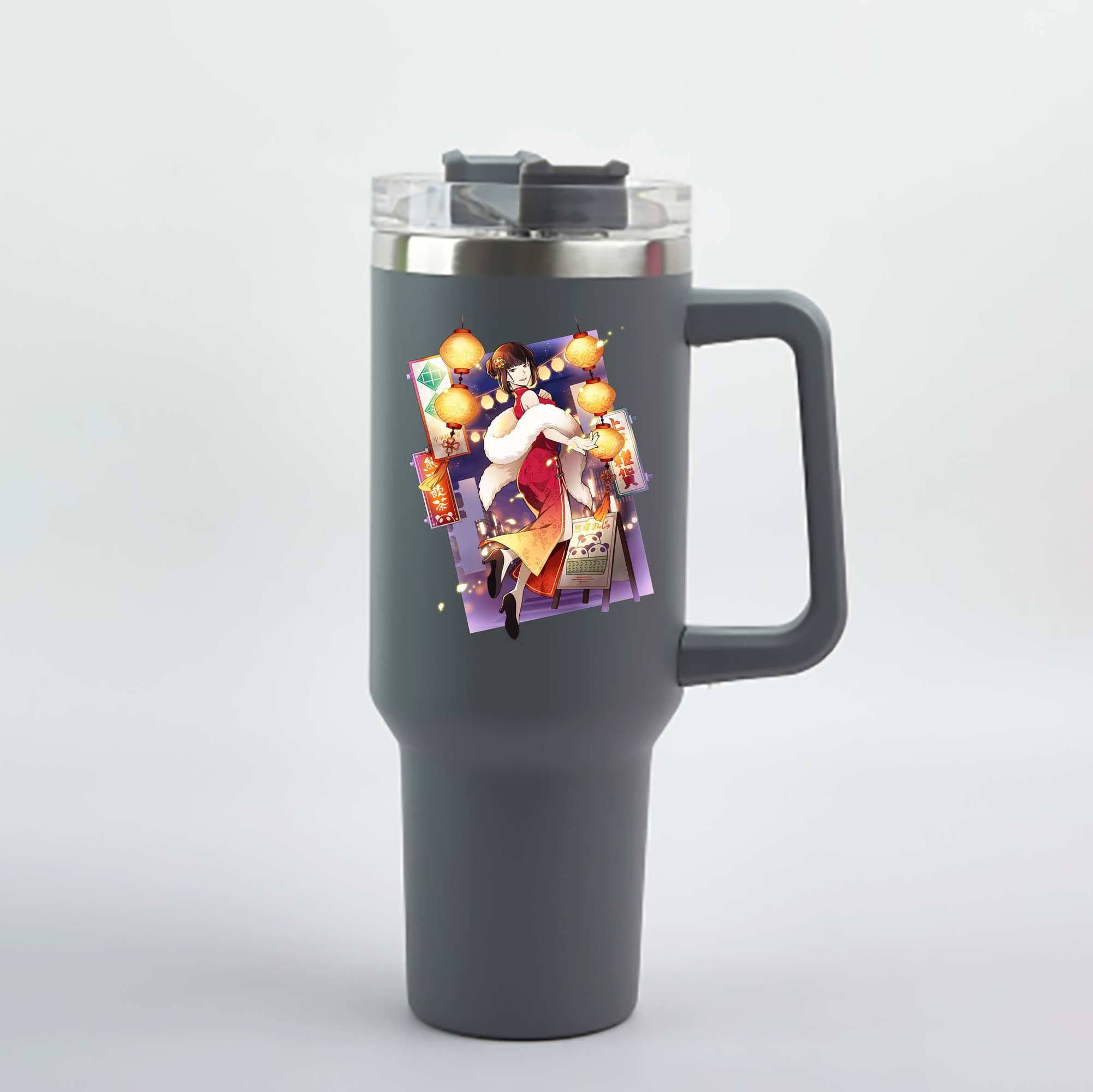 （画像用） 文豪ストレイドッグス Bungo Stray Dogs 1200mL車用タンブラー - クリスタルステッカー（プラスチックストロー付き）