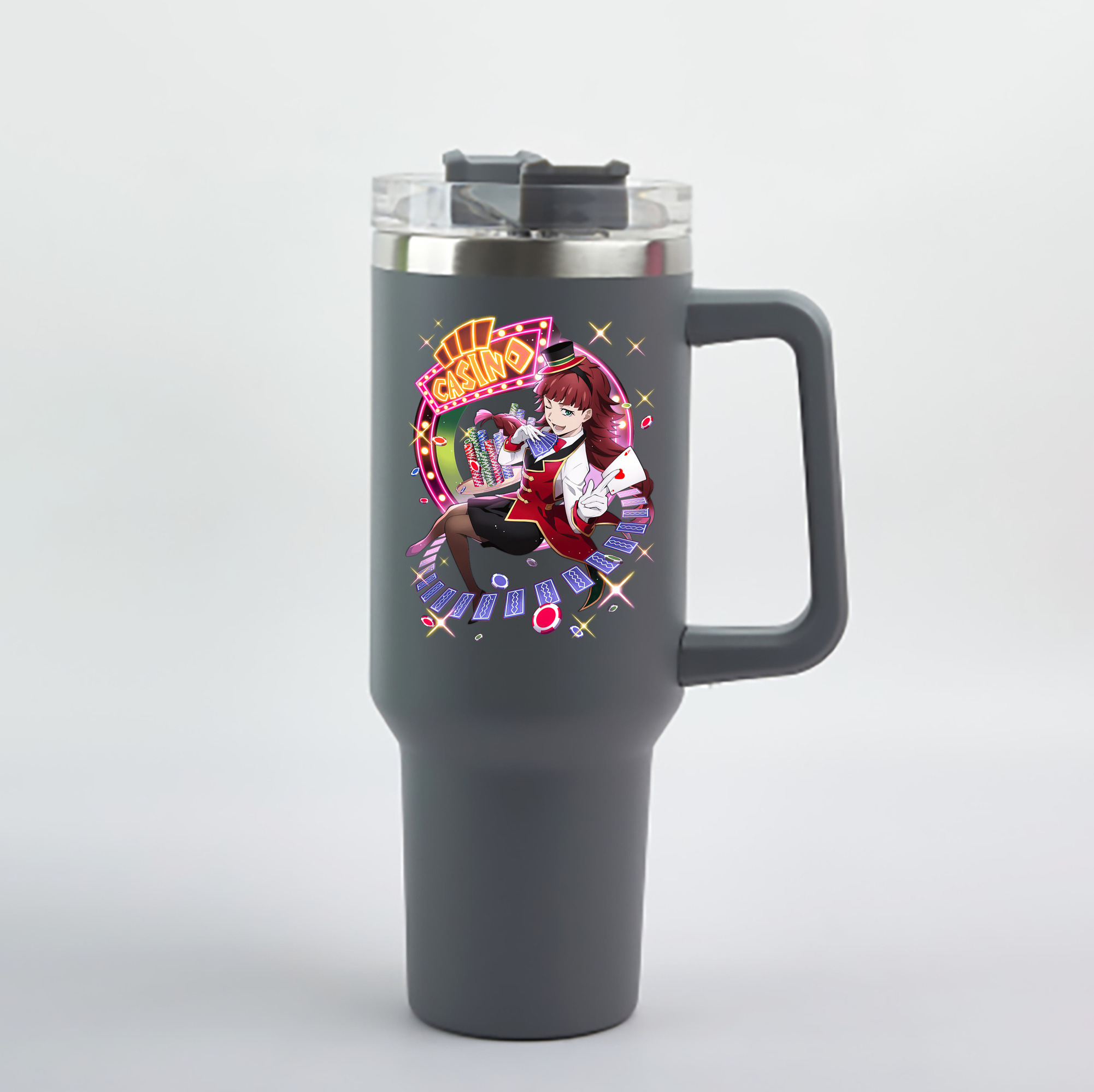（画像用） 文豪ストレイドッグス Bungo Stray Dogs 1200mL車用タンブラー - クリスタルステッカー（プラスチックストロー付き）