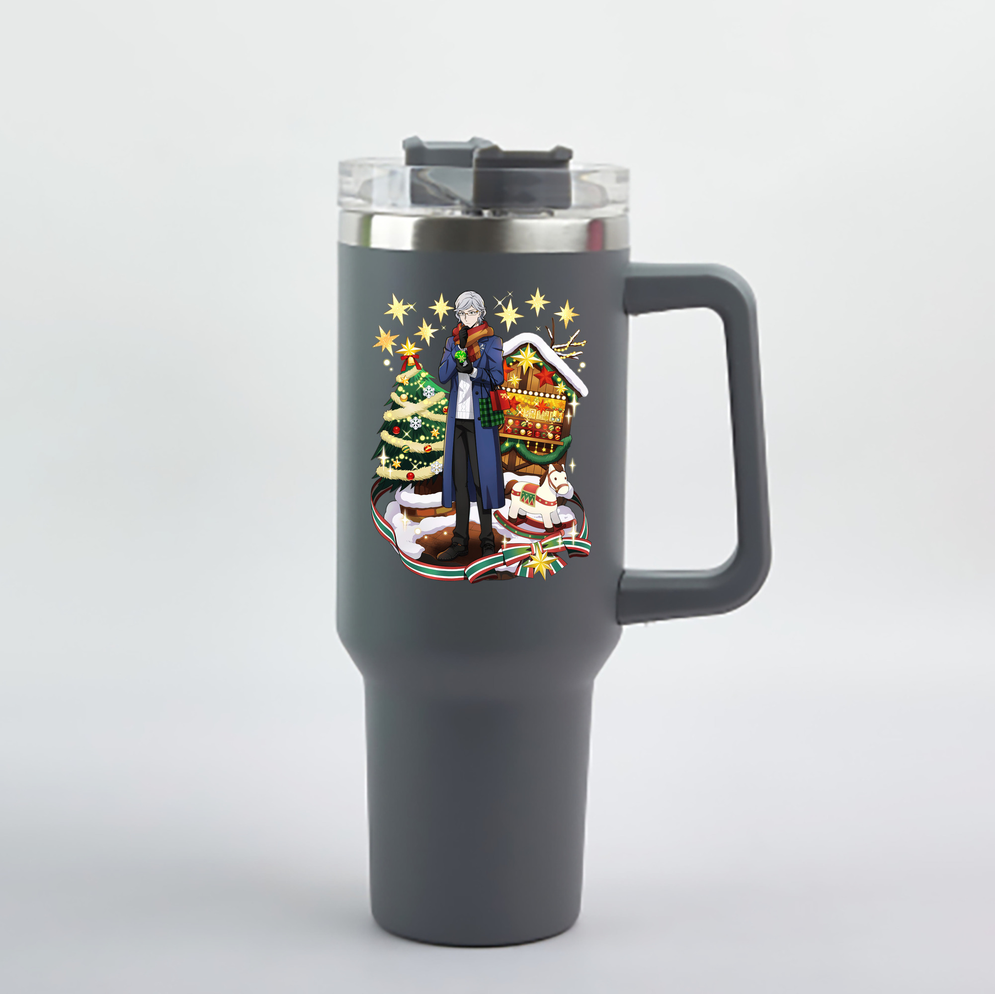（画像用） 文豪ストレイドッグス Bungo Stray Dogs 1200mL車用タンブラー - クリスタルステッカー（プラスチックストロー付き）