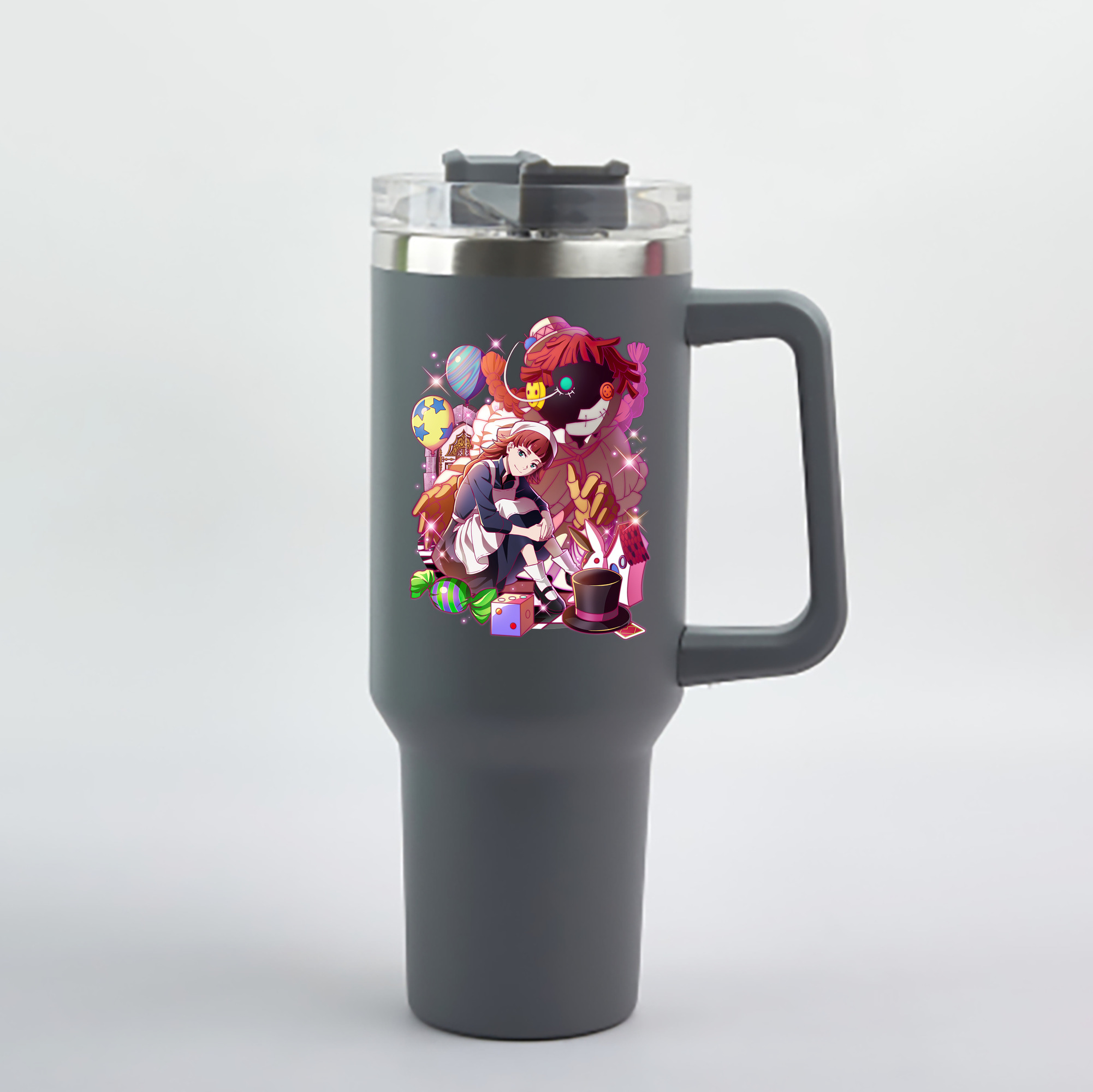（画像用） 文豪ストレイドッグス Bungo Stray Dogs 1200mL車用タンブラー - クリスタルステッカー（プラスチックストロー付き）