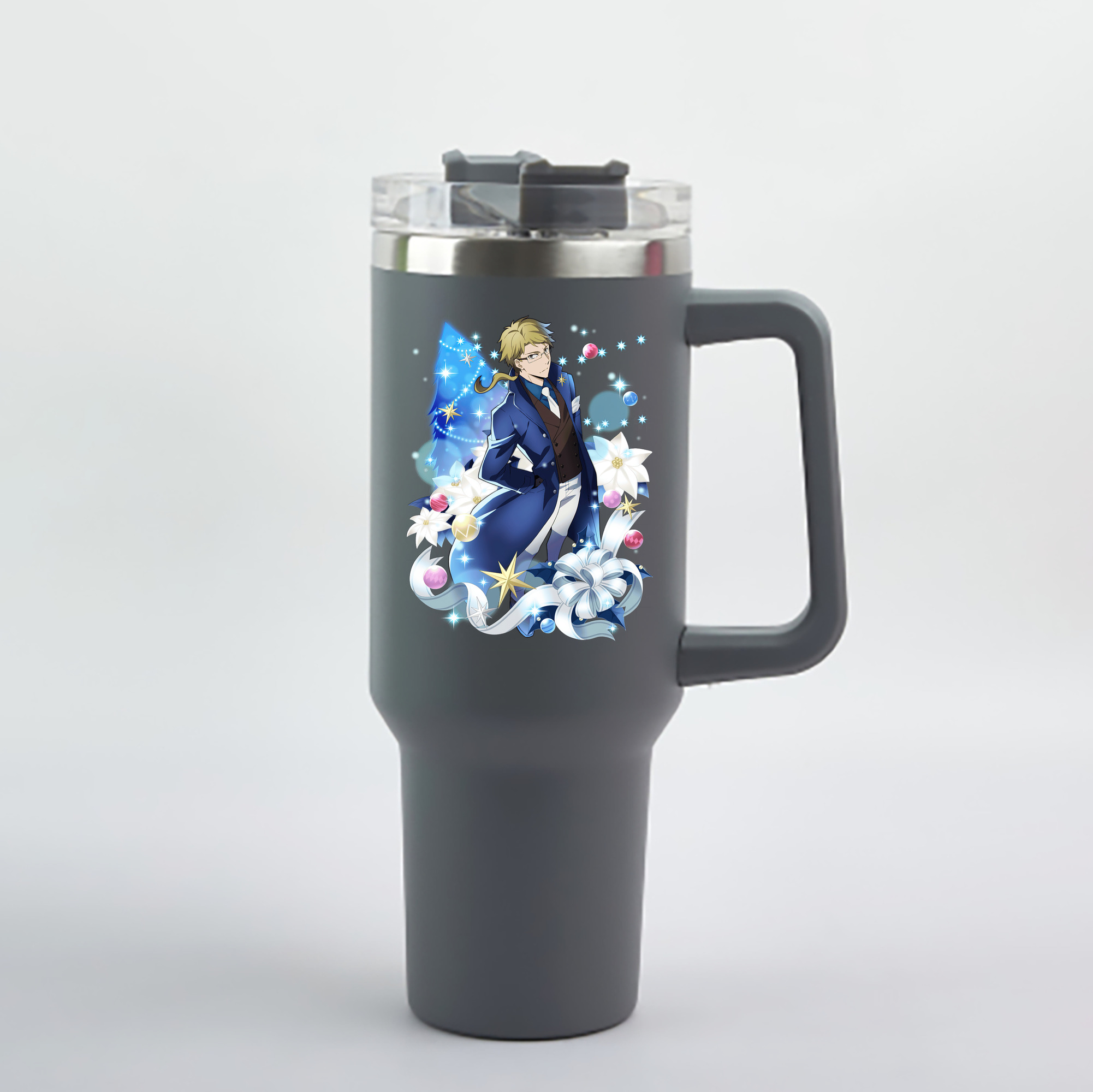 （画像用） 文豪ストレイドッグス Bungo Stray Dogs 1200mL車用タンブラー - クリスタルステッカー（プラスチックストロー付き）