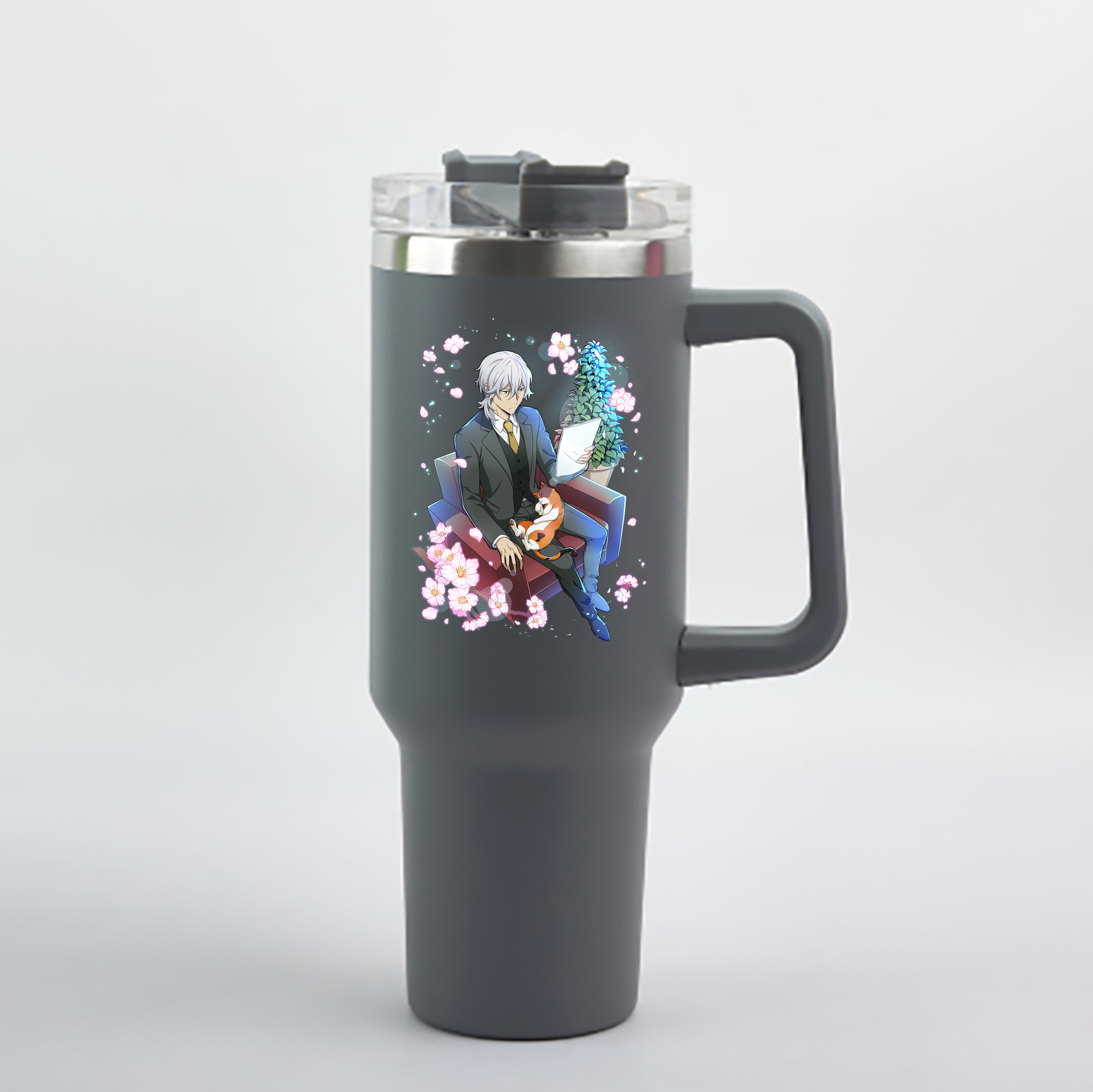 （画像用） 文豪ストレイドッグス Bungo Stray Dogs 1200mL車用タンブラー - クリスタルステッカー（プラスチックストロー付き）