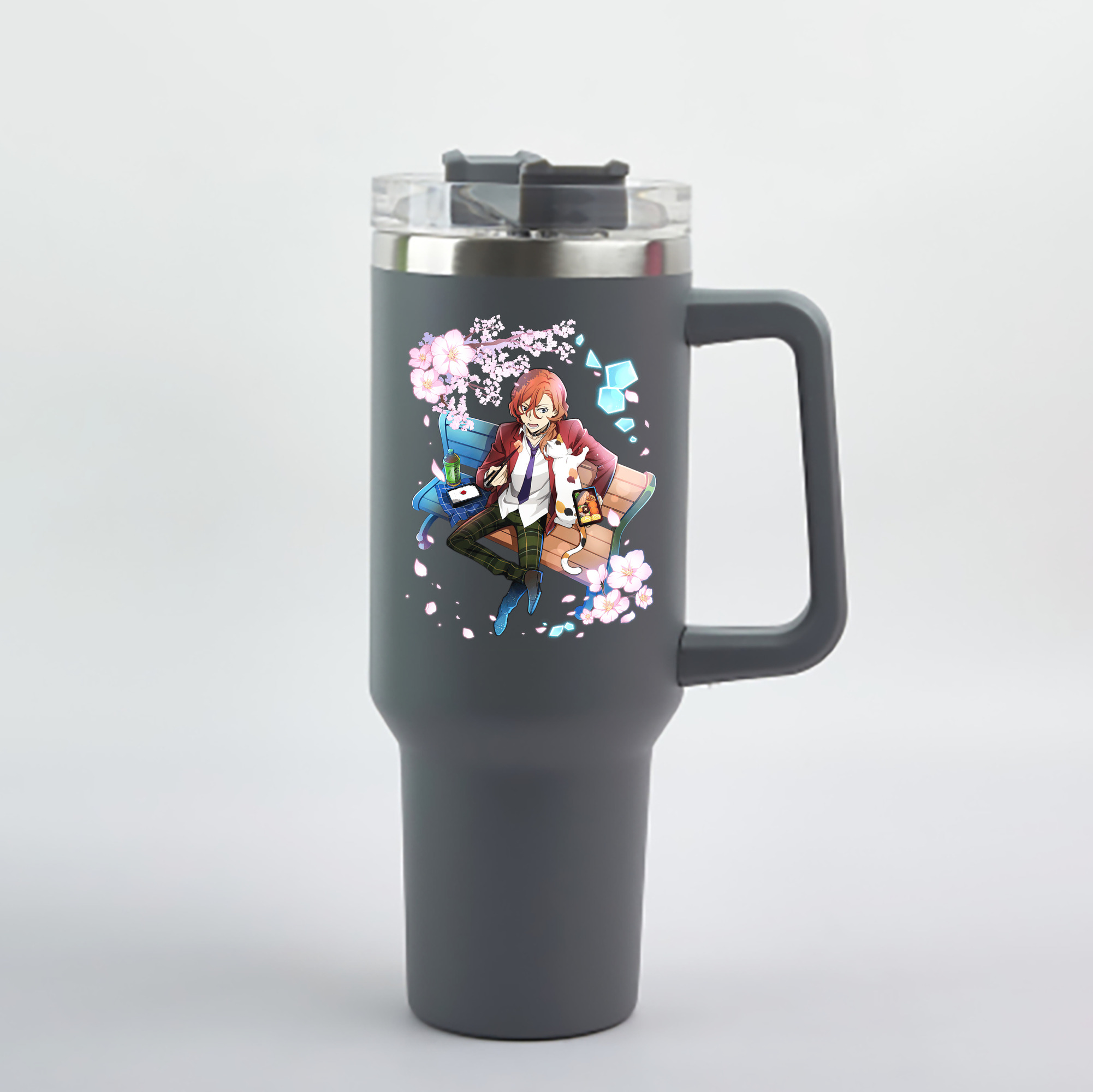 （画像用） 文豪ストレイドッグス Bungo Stray Dogs 1200mL車用タンブラー - クリスタルステッカー（プラスチックストロー付き）
