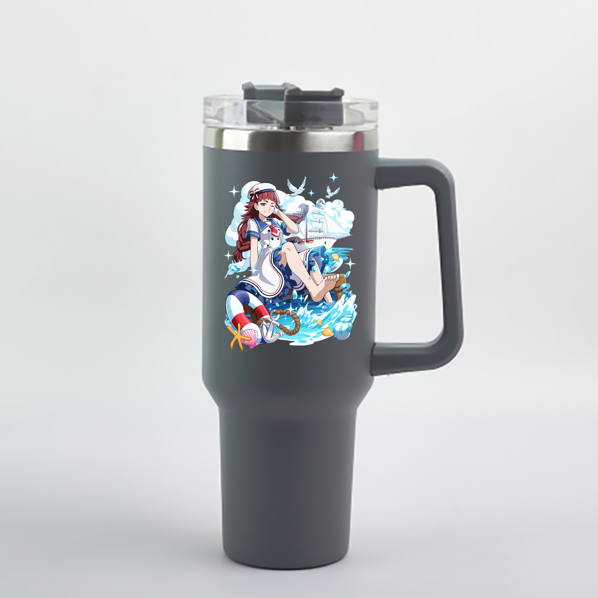 （画像用） 文豪ストレイドッグス Bungo Stray Dogs 1200mL車用タンブラー - クリスタルステッカー（プラスチックストロー付き）
