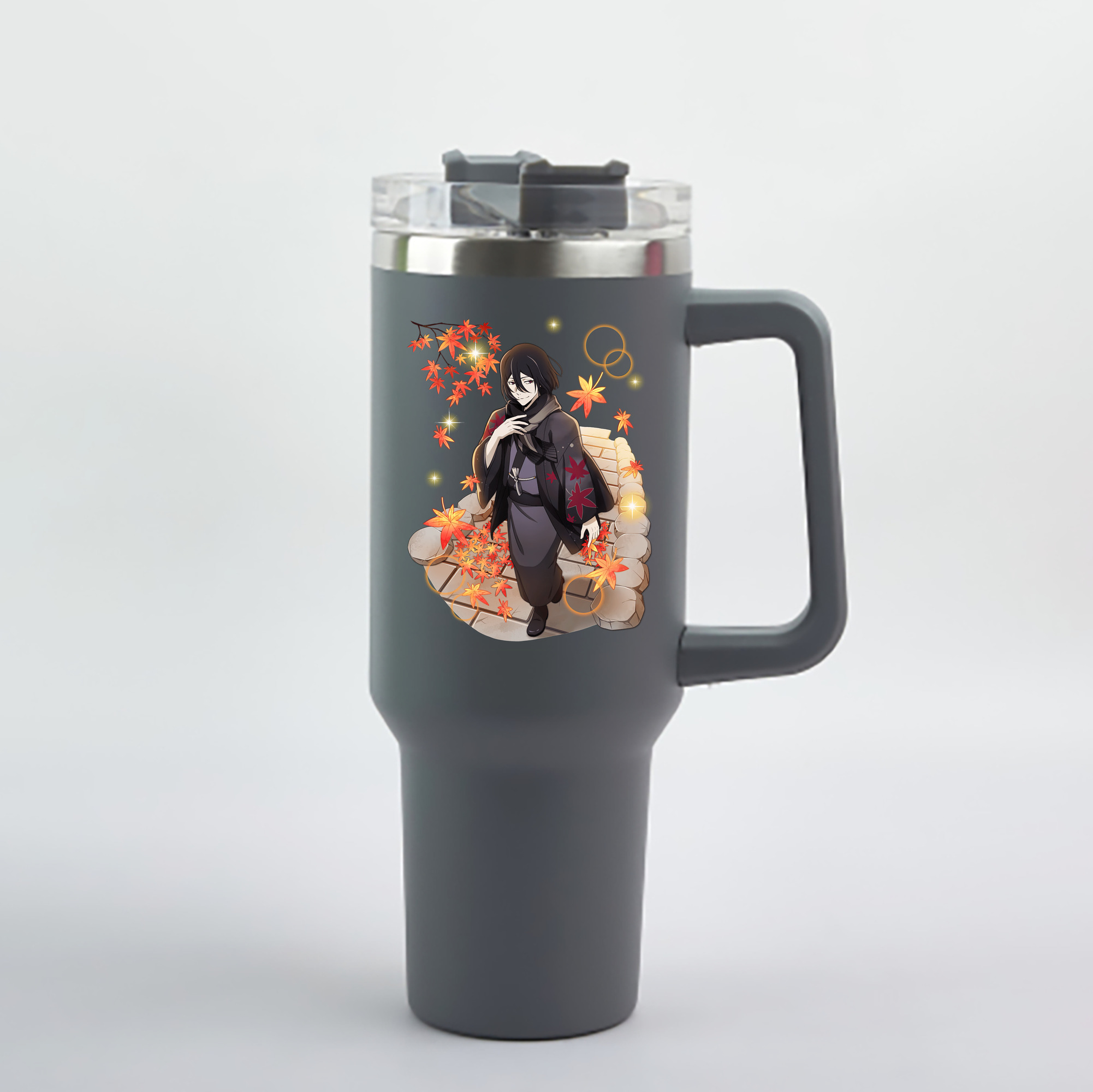 （画像用） 文豪ストレイドッグス Bungo Stray Dogs 1200mL車用タンブラー - クリスタルステッカー（プラスチックストロー付き）