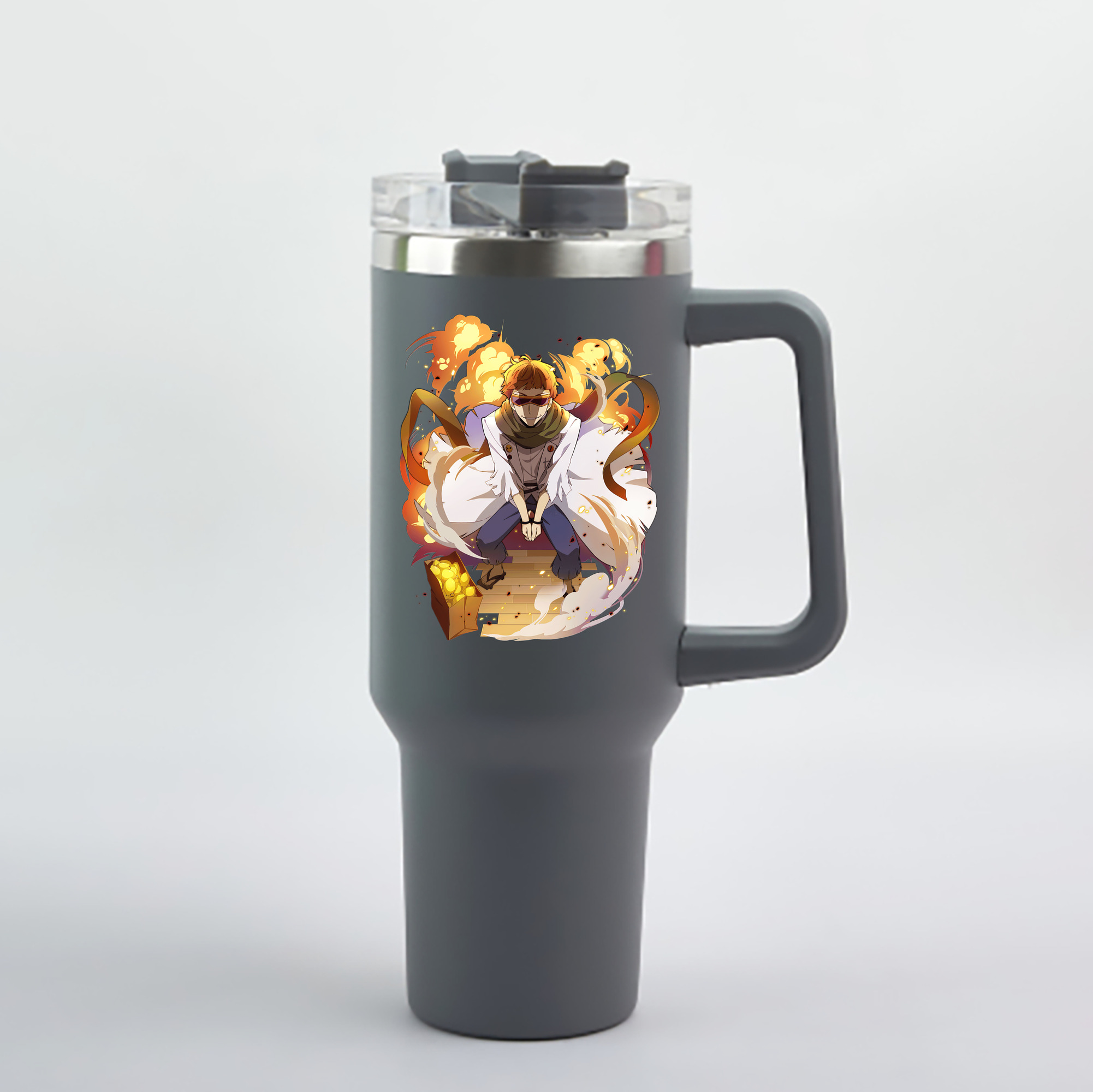 （画像用） 文豪ストレイドッグス Bungo Stray Dogs 1200mL車用タンブラー - クリスタルステッカー（プラスチックストロー付き）
