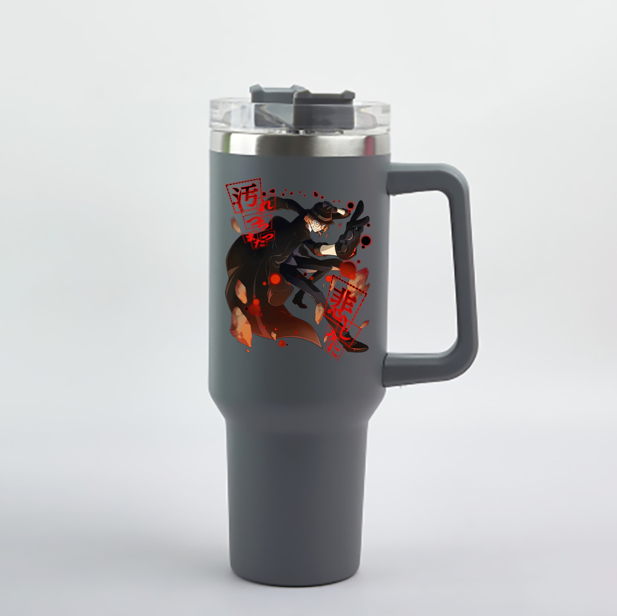 （画像用） 文豪ストレイドッグス Bungo Stray Dogs 1200mL車用タンブラー - クリスタルステッカー（プラスチックストロー付き）