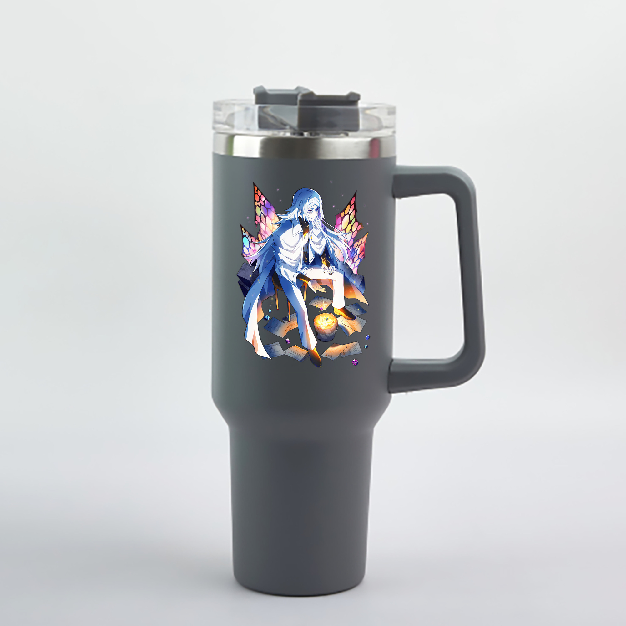 （画像用） 文豪ストレイドッグス Bungo Stray Dogs 1200mL車用タンブラー - クリスタルステッカー（プラスチックストロー付き）