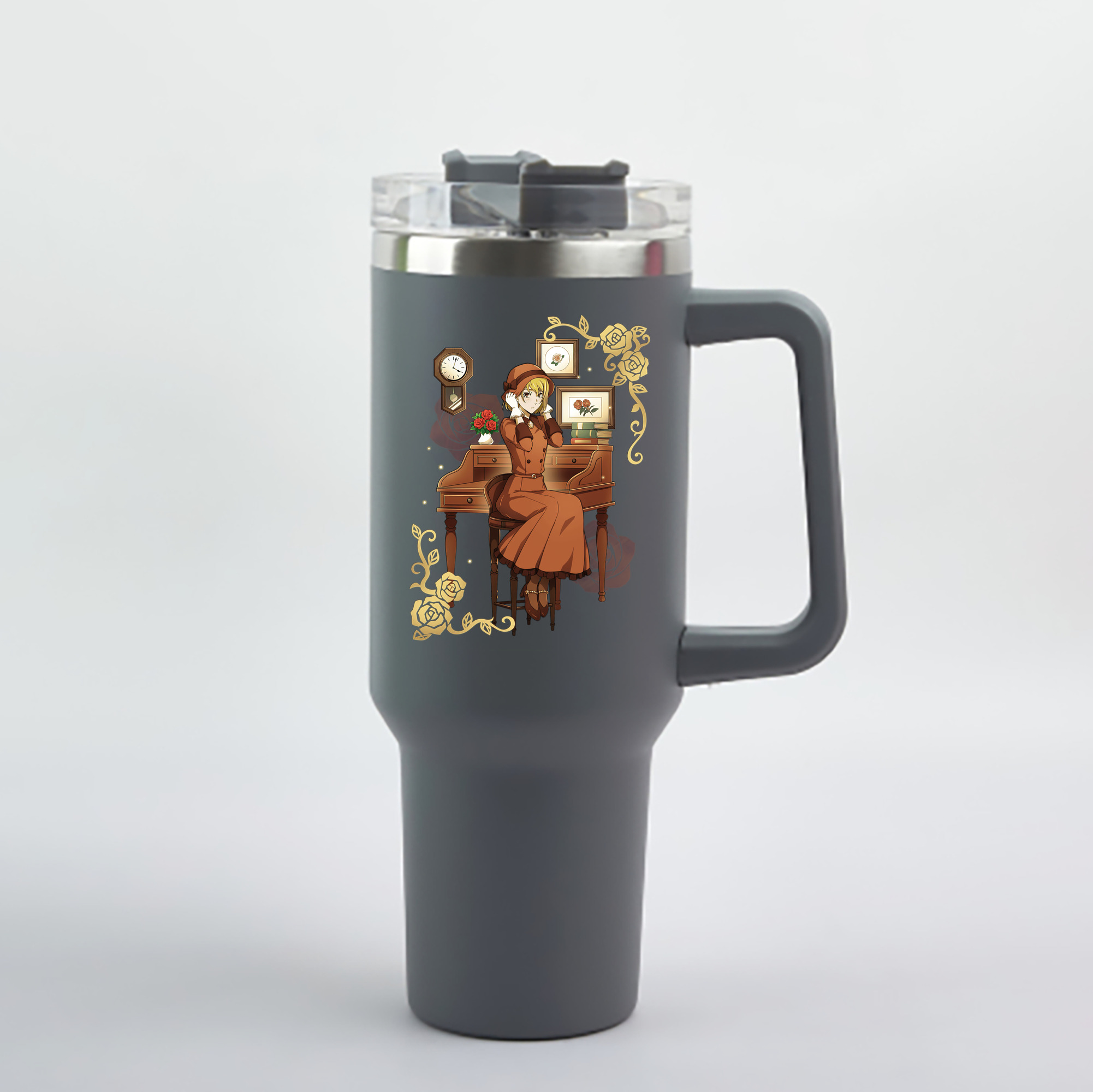 （画像用） 文豪ストレイドッグス Bungo Stray Dogs 1200mL車用タンブラー - クリスタルステッカー（プラスチックストロー付き）