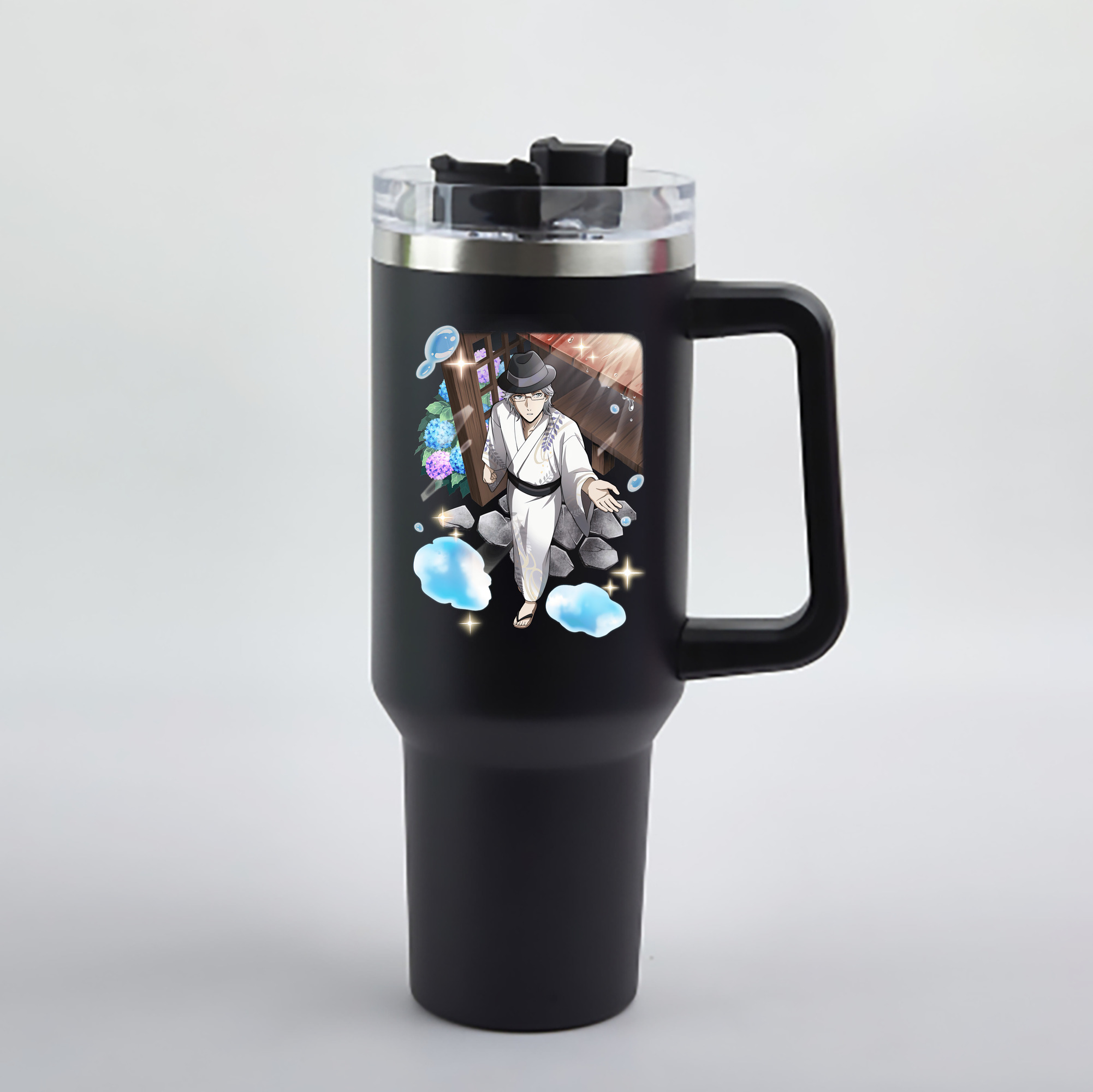 （画像用） 文豪ストレイドッグス Bungo Stray Dogs 1200mL車用タンブラー - クリスタルステッカー（プラスチックストロー付き）