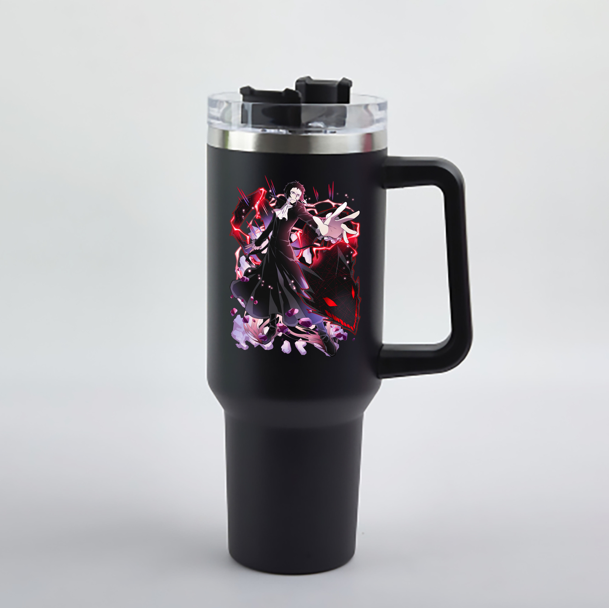 （画像用） 文豪ストレイドッグス Bungo Stray Dogs 1200mL車用タンブラー - クリスタルステッカー（プラスチックストロー付き）