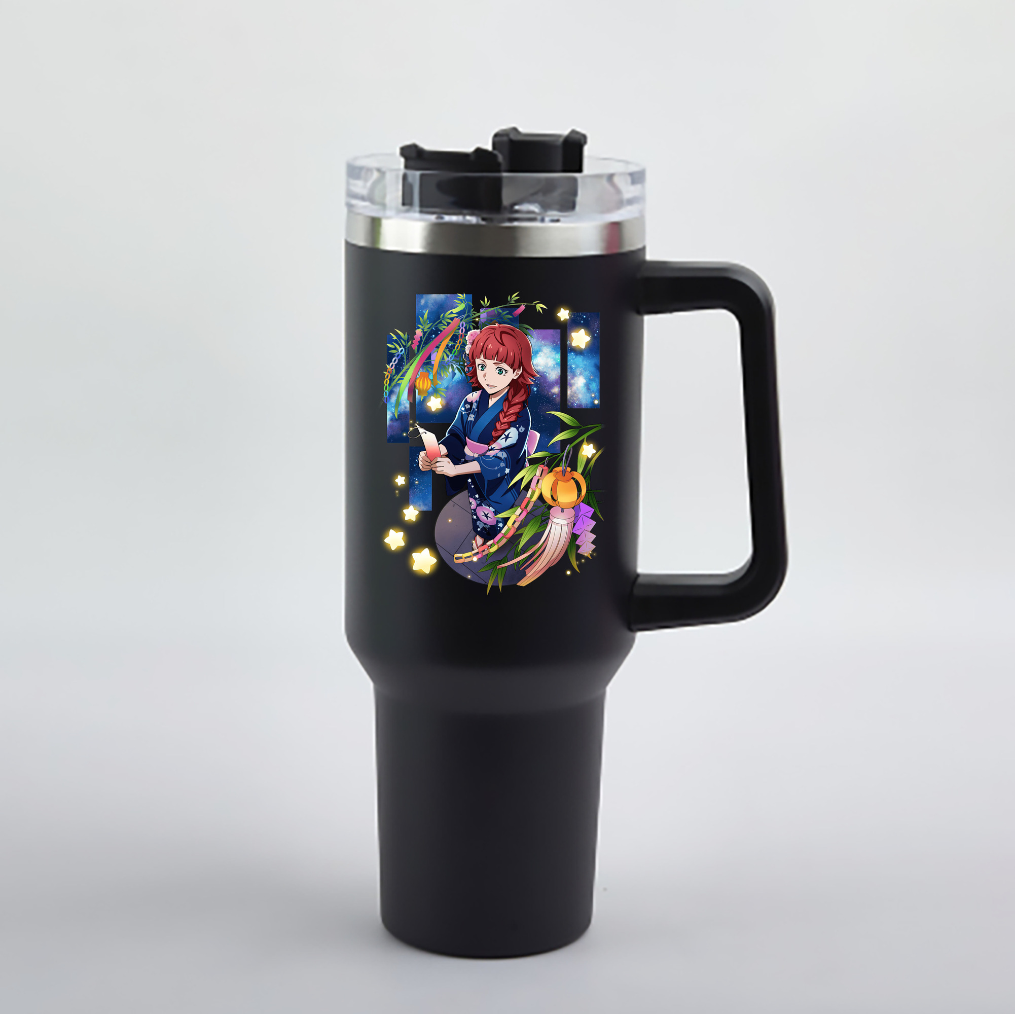 （画像用） 文豪ストレイドッグス Bungo Stray Dogs 1200mL車用タンブラー - クリスタルステッカー（プラスチックストロー付き）