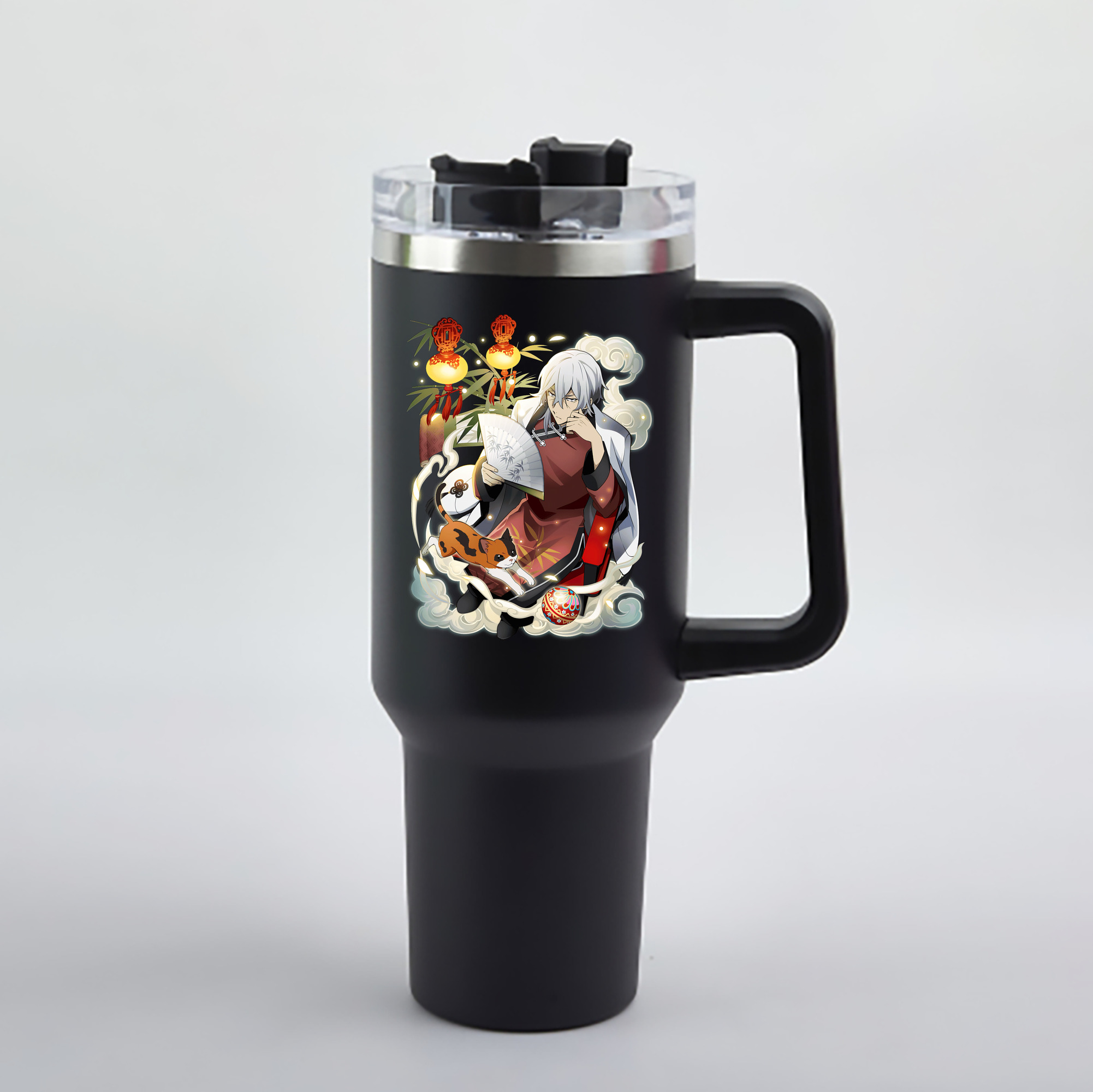 （画像用） 文豪ストレイドッグス Bungo Stray Dogs 1200mL車用タンブラー - クリスタルステッカー（プラスチックストロー付き）