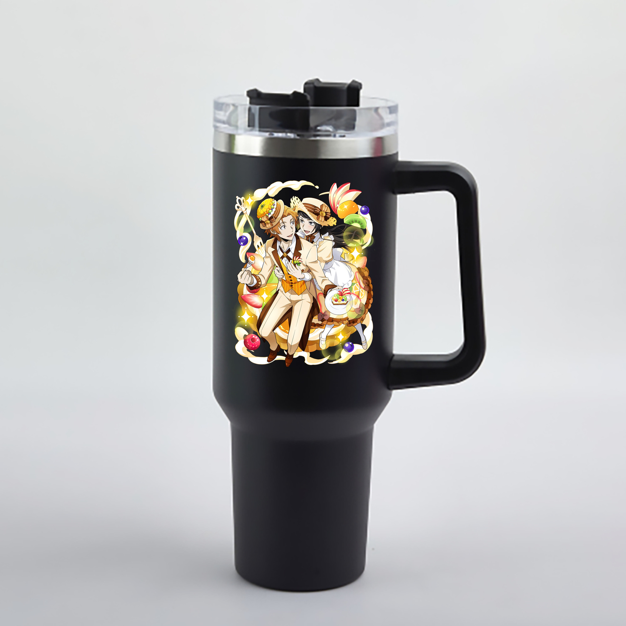 （画像用） 文豪ストレイドッグス Bungo Stray Dogs 1200mL車用タンブラー - クリスタルステッカー（プラスチックストロー付き）