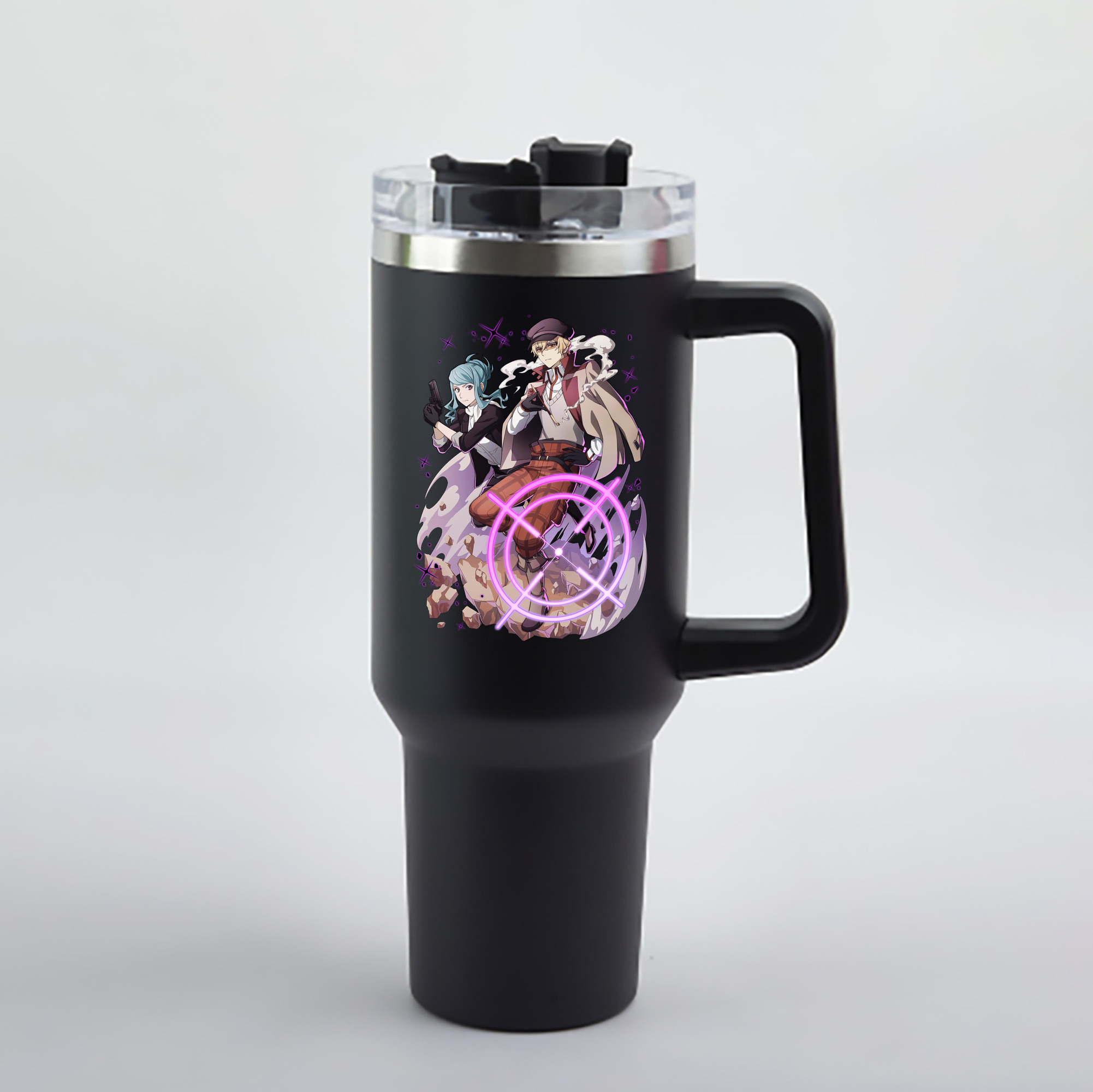 （画像用） 文豪ストレイドッグス Bungo Stray Dogs 1200mL車用タンブラー - クリスタルステッカー（プラスチックストロー付き）